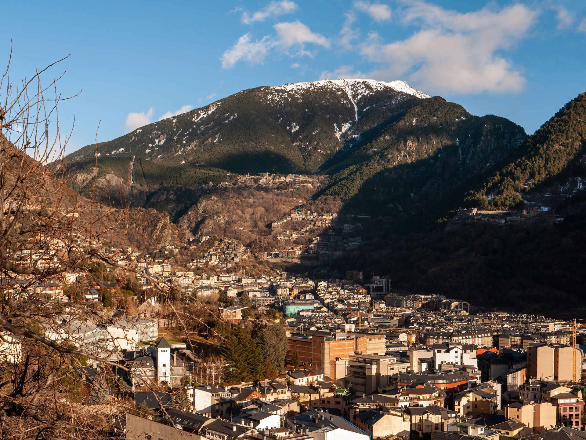 View in Andorra la Vella from a footpath on a hillside in weste…