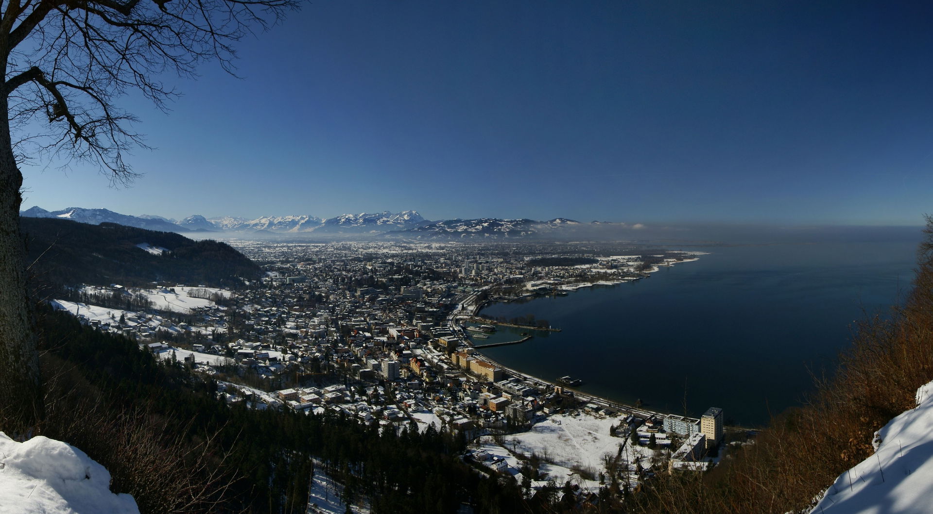 Panorama from multiple images of Haggen to Bregenz on Lake Cons…