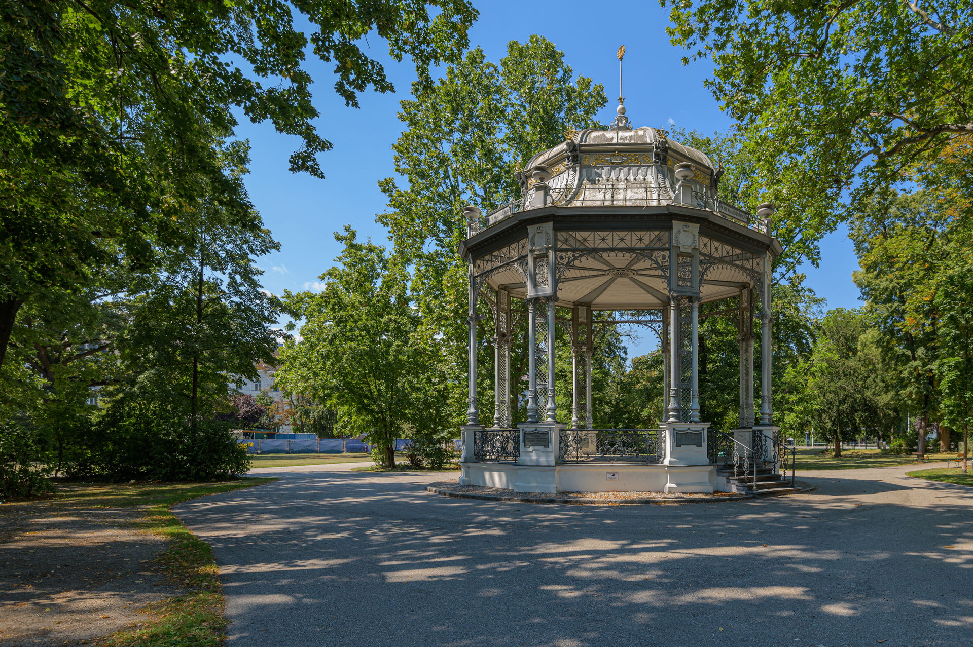 The music pavilion in the city park of Krems, a cast iron const…