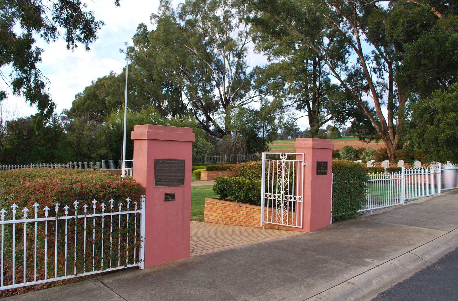 Gates of the Cowra War Cemetery at en:Cowra, New South Wales