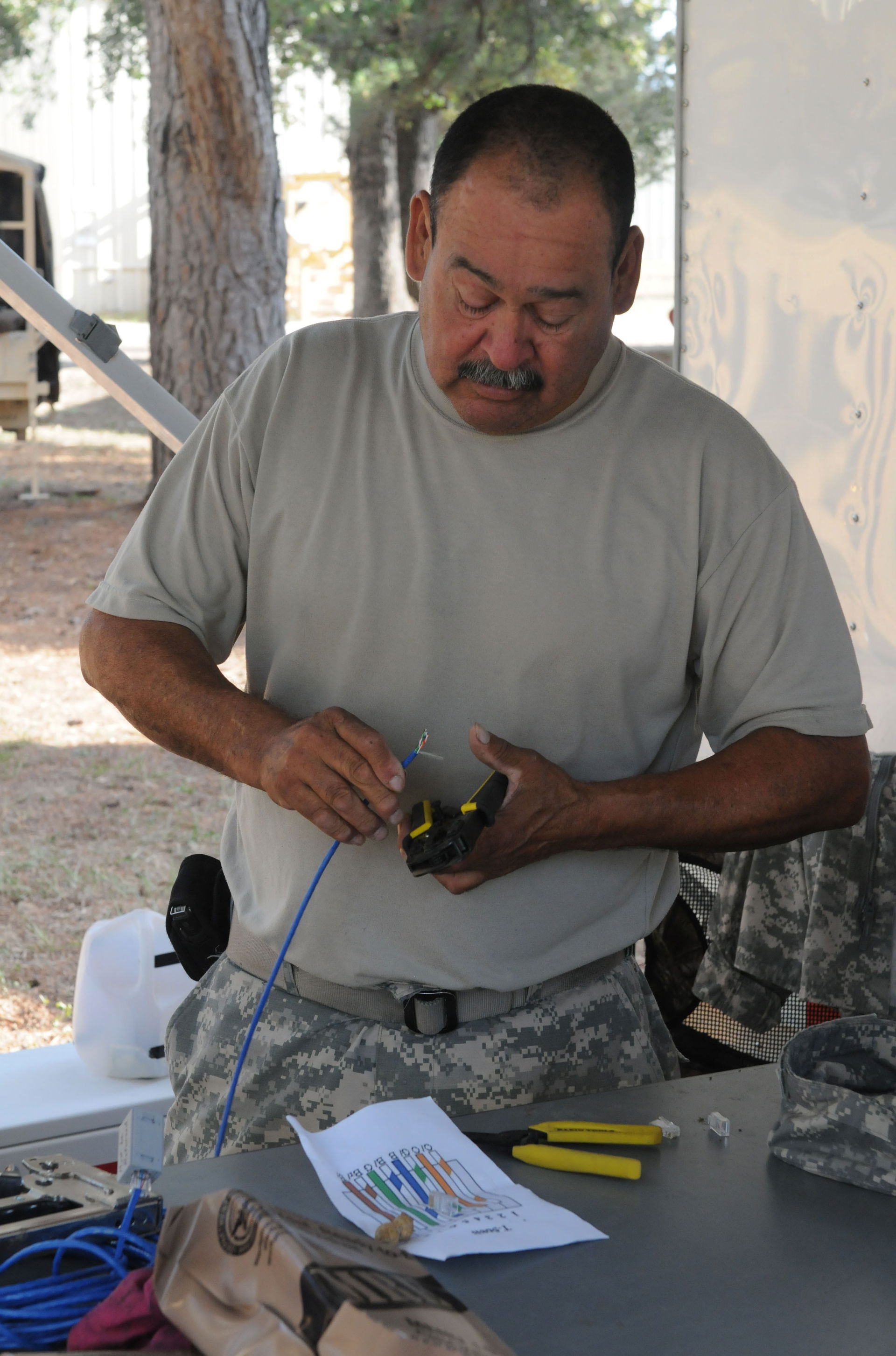 A communications specialist with C Company, 449th Aviation Supp…