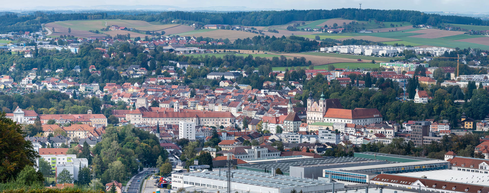 Panorama of Steyr old town from th old town theater to Tabor to…