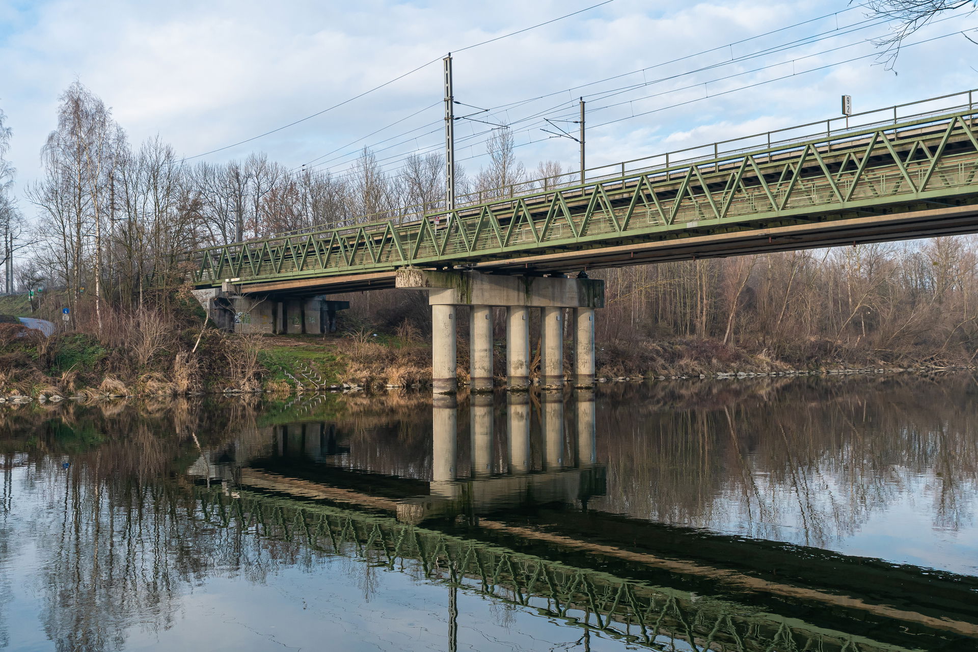 Bridge of Pyhrnbahn over the Traun river which was erected in 1…