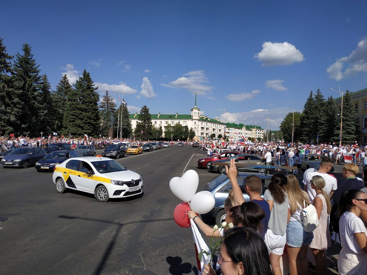 Protest rally against Lukashenko, 16 August. Baranavichy, Belar…