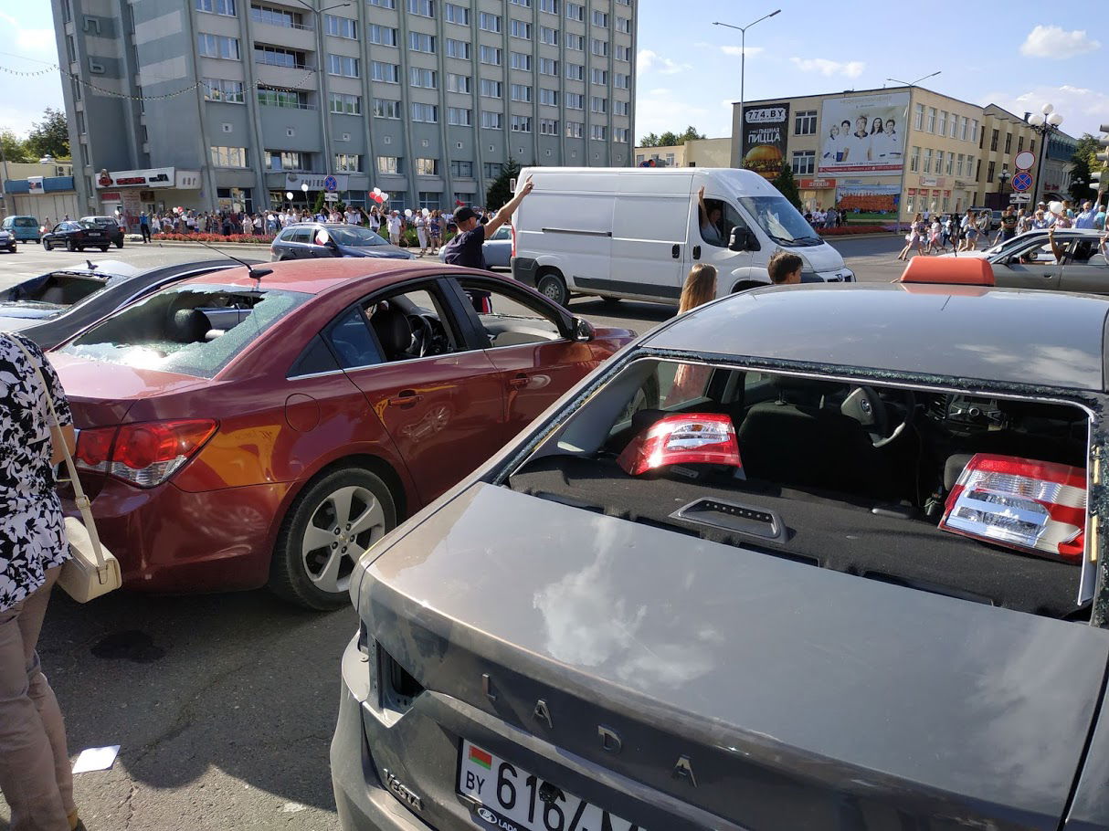 Protest rally against Lukashenko, 16 August. Baranavichy, Belar…