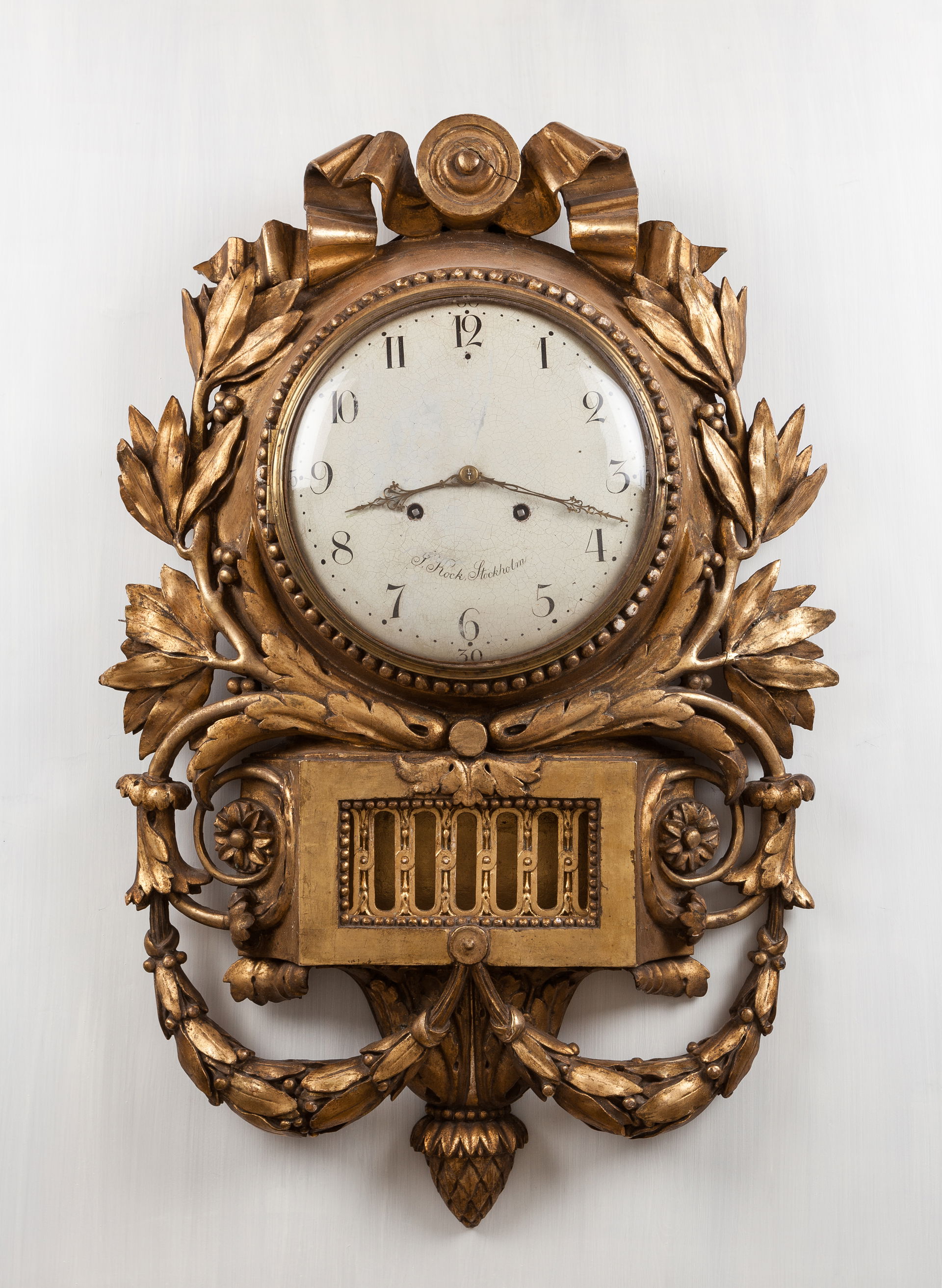 A gilded Gustavian style pendulum clock by Jacob Kock, Stockhol…