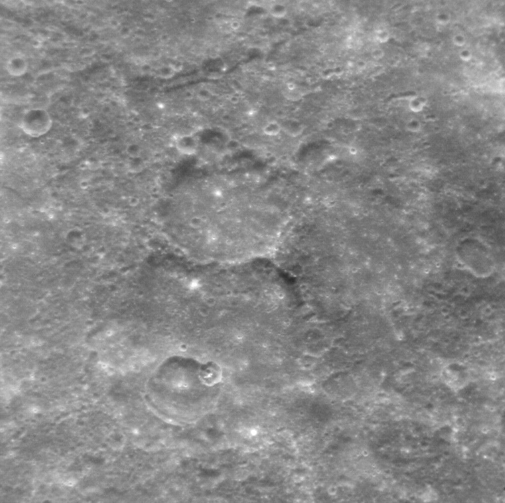 Sarmiento crater (below center) on Mercury. MESSENGER Narrow A…