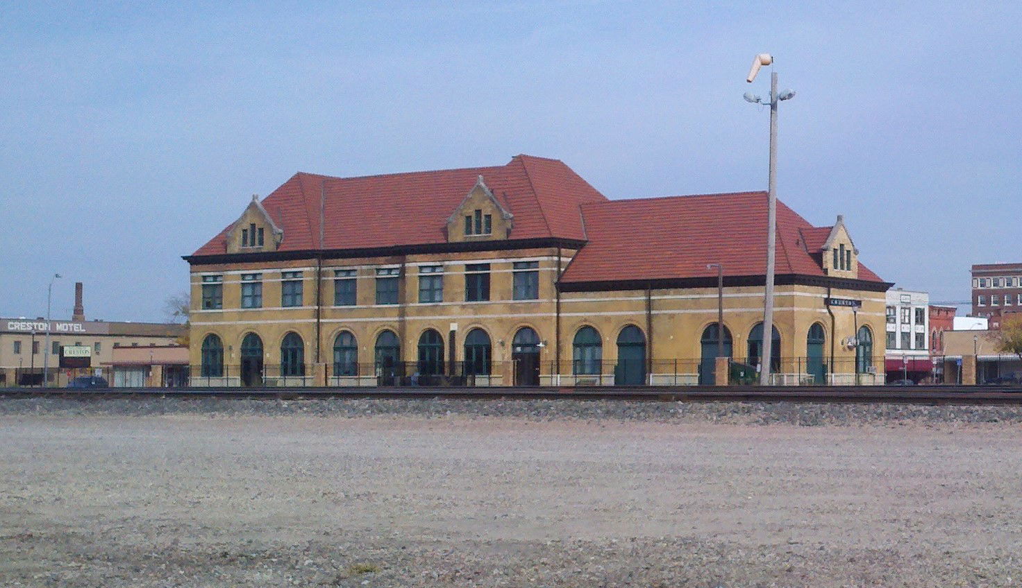 Chicago, Burlington and Quincy Railroad depot in Creston, Iowa.