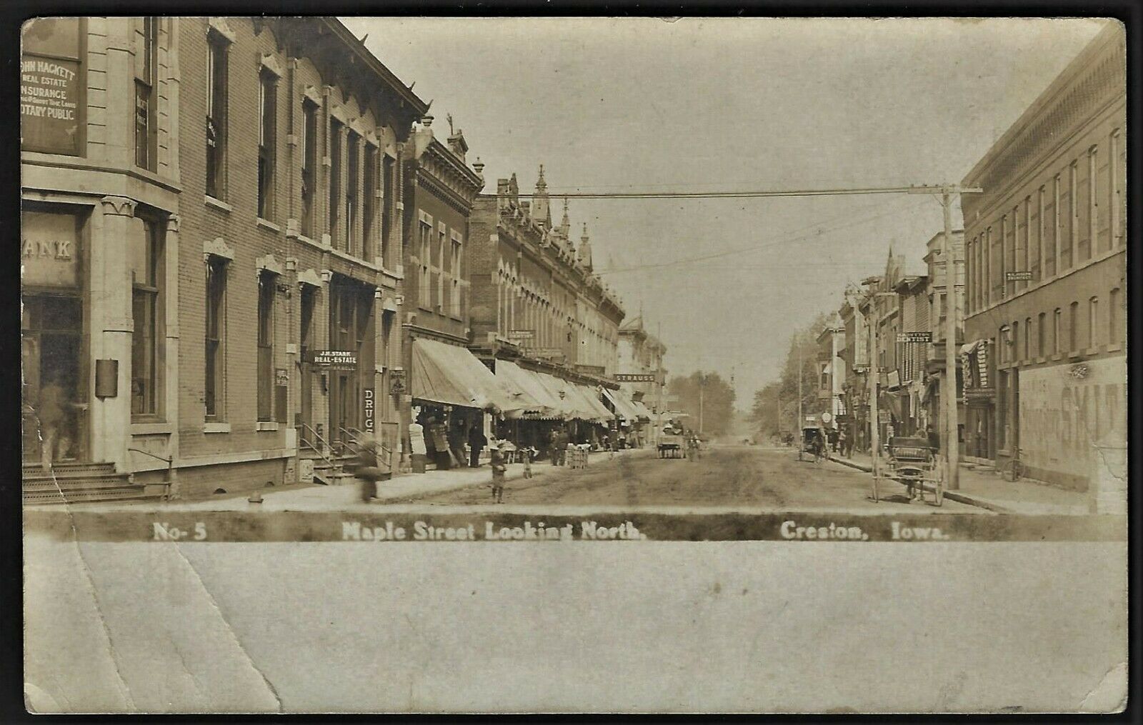 Maple Street, Creston, Iowa as seen on a real photo postcard ma…