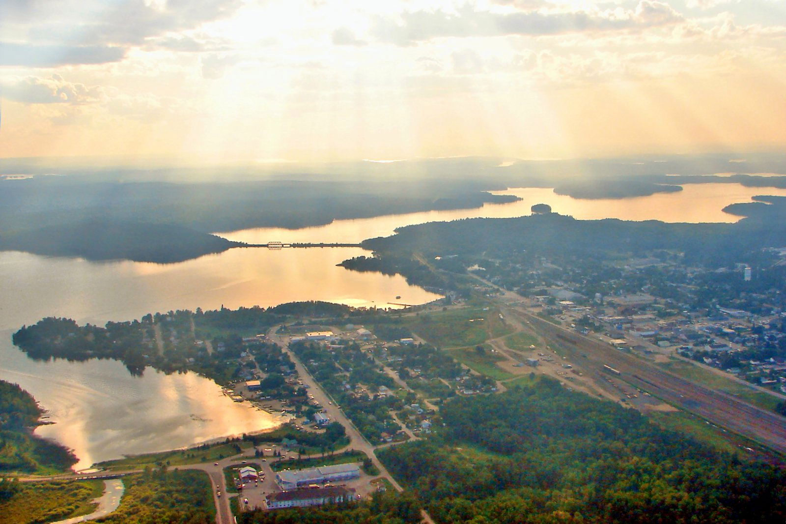 Aerial view of Sioux Lookout, Ontario, Canada