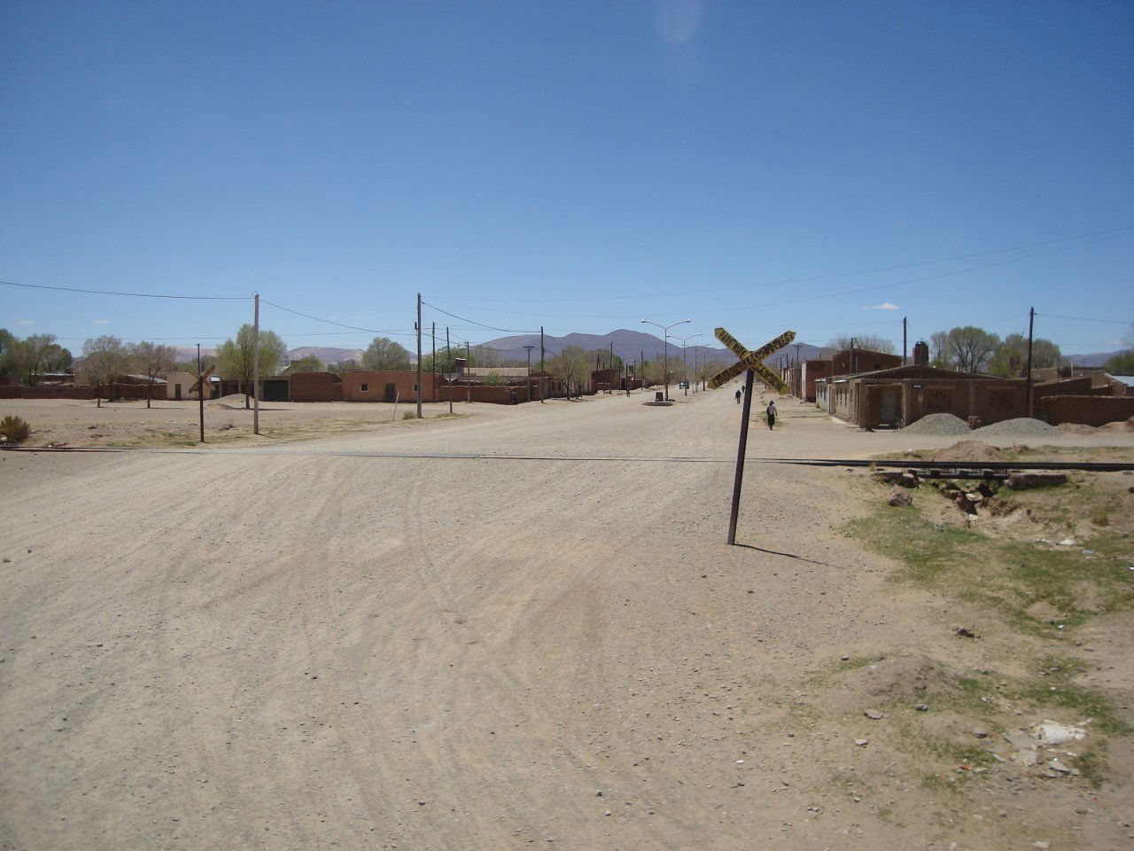 Level crossing in Abra Pampa in Jujuy Province of Argentina.