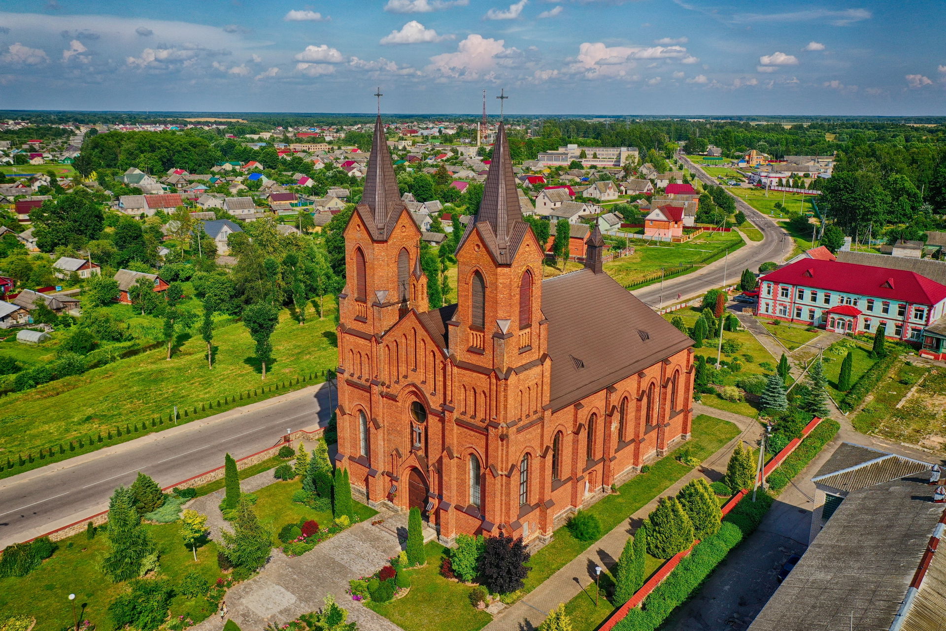 Catholics church in small Belarus city Miory, one of the popula…