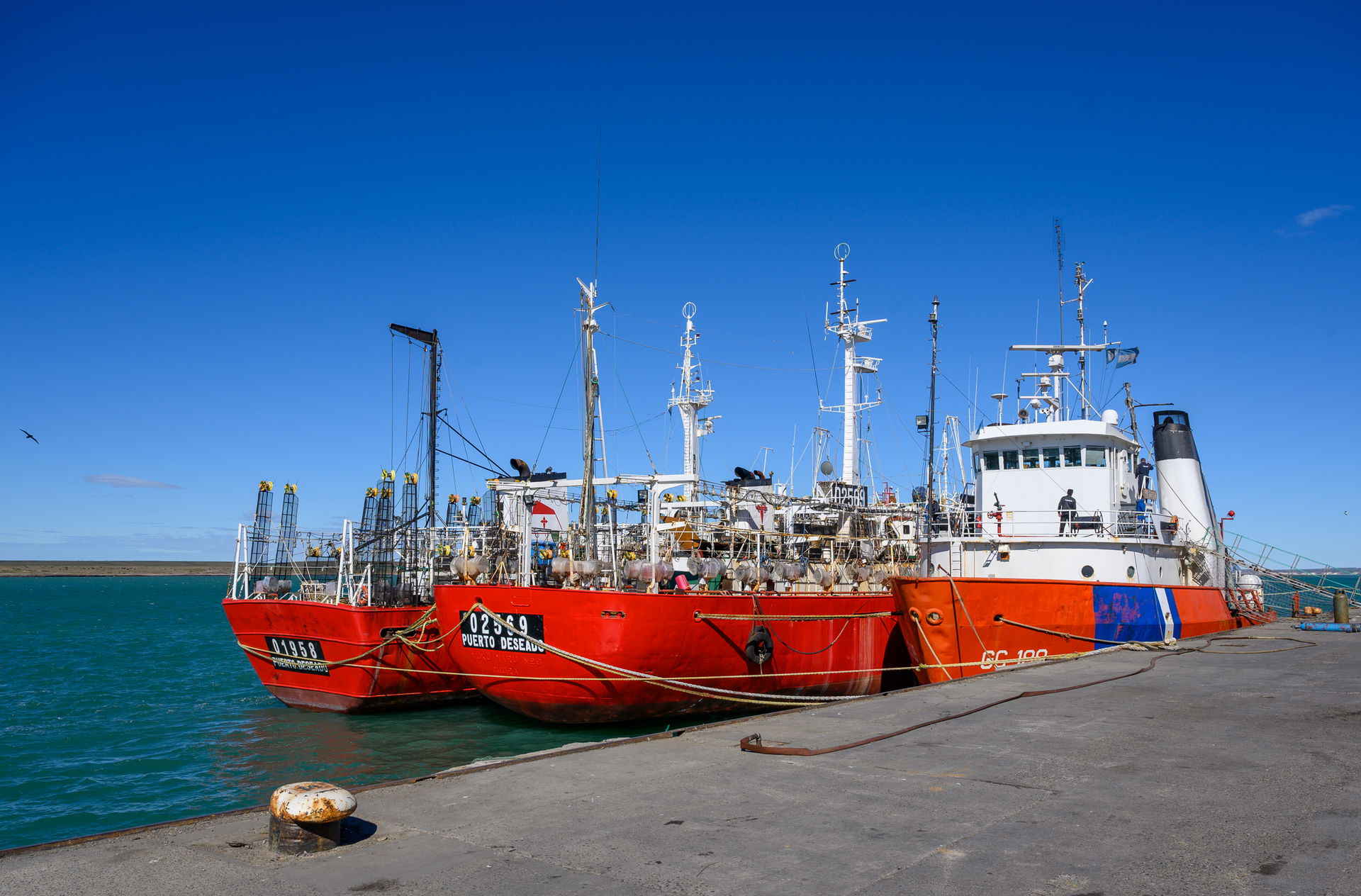 Fisherboats in the Port Deseado