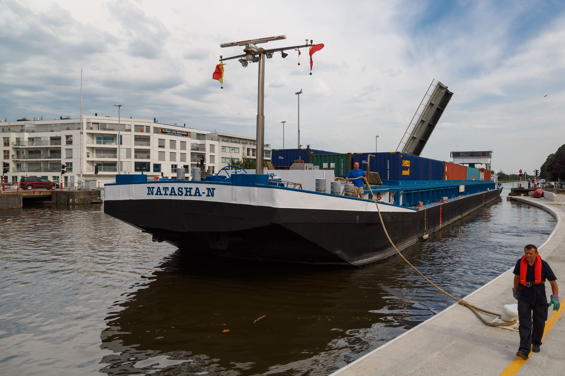 Bruges, Belgium: Cargoship Natasha-N in the Dampoort Lock