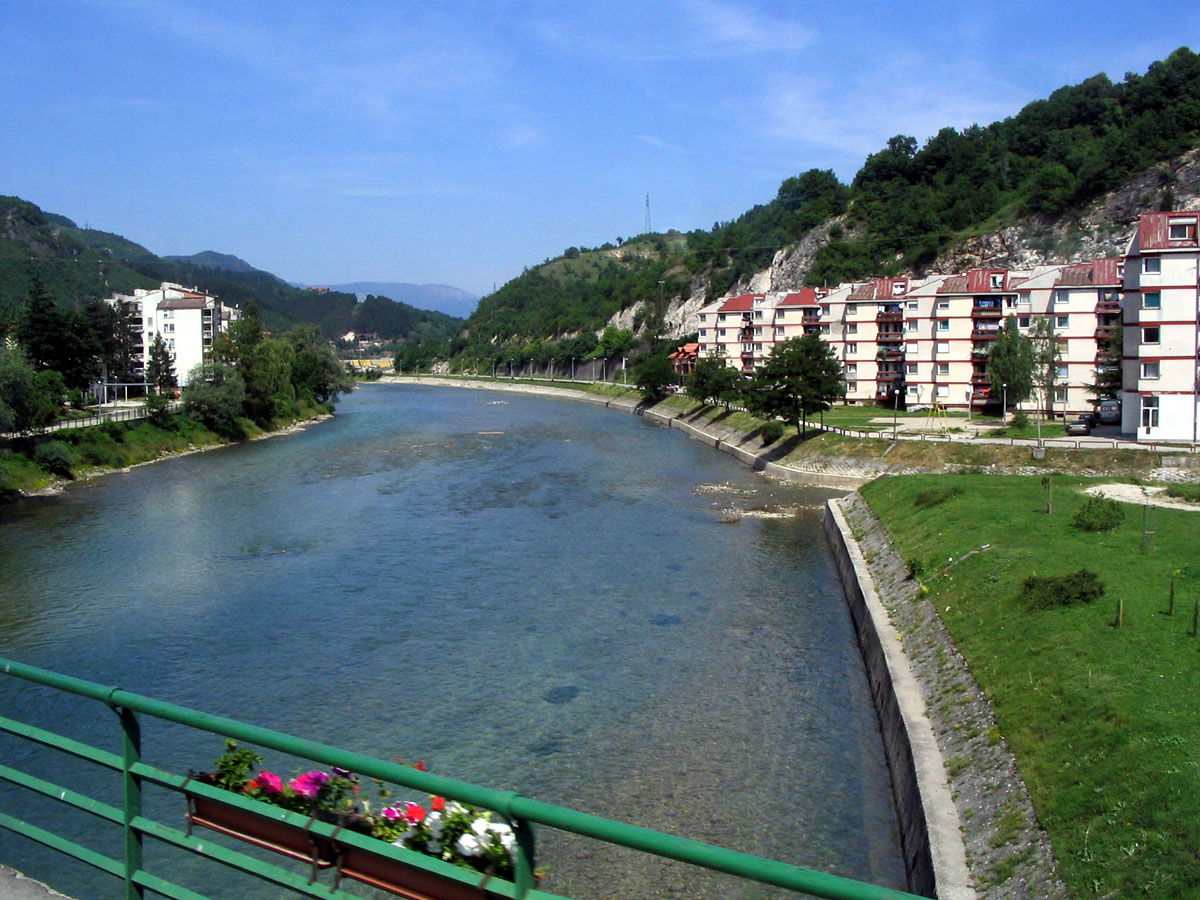 Konjic, view at Neretva from the bridge