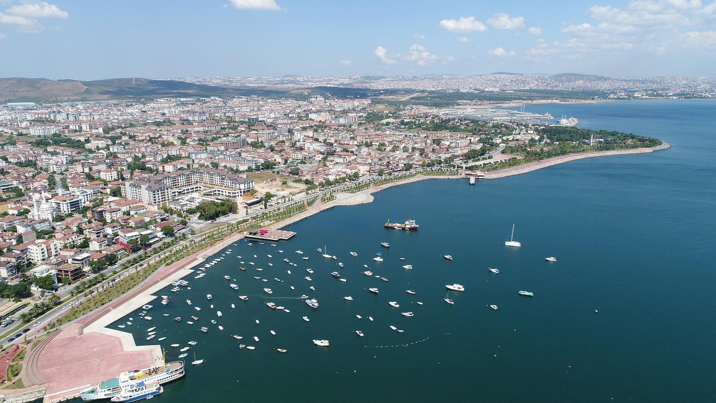 An aerial view of the Tuzla district in the Asian side of Istan…