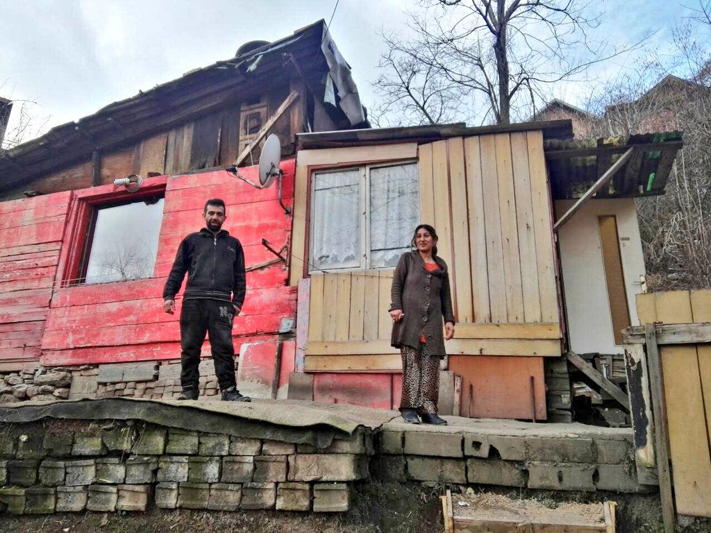 BiH Roma settlement Zavidovici, self-built home of Jasmin O. an…