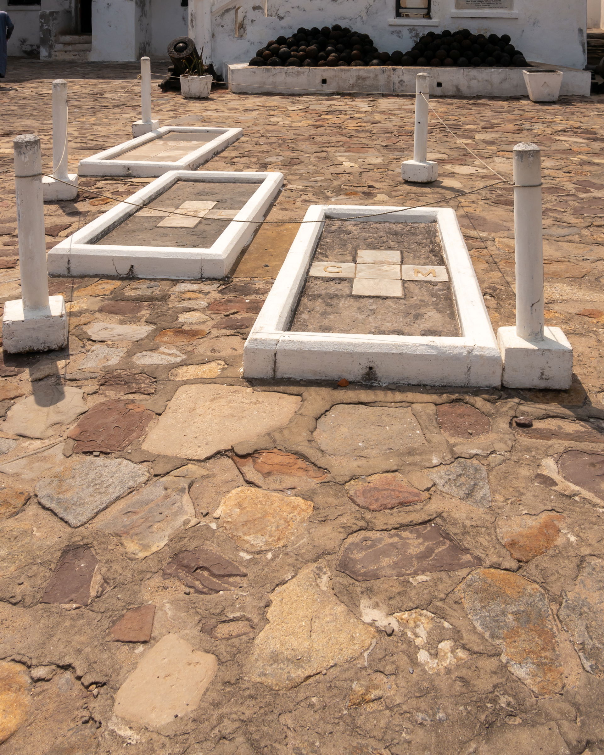 Graves in the courtyard of Cape Coast Castle