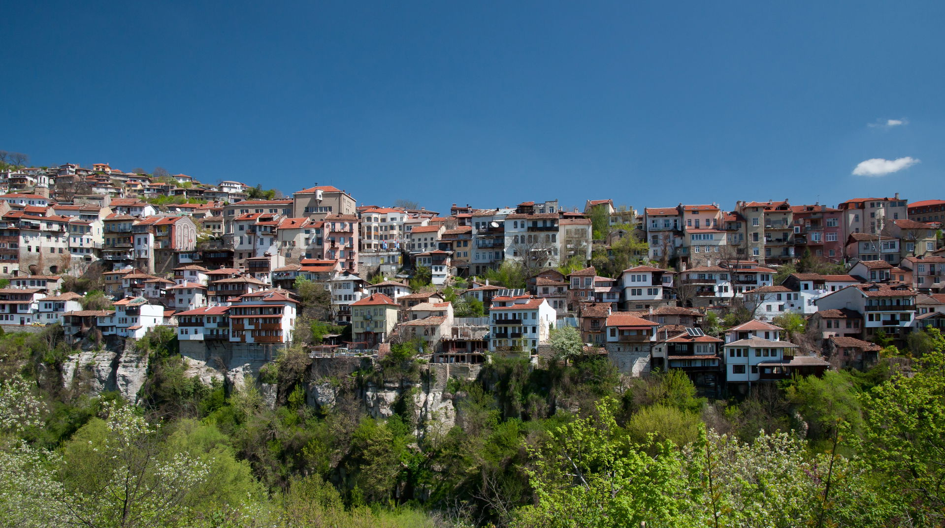 View of the old town of the city of Veliko Tarnovo, Bulgaria.