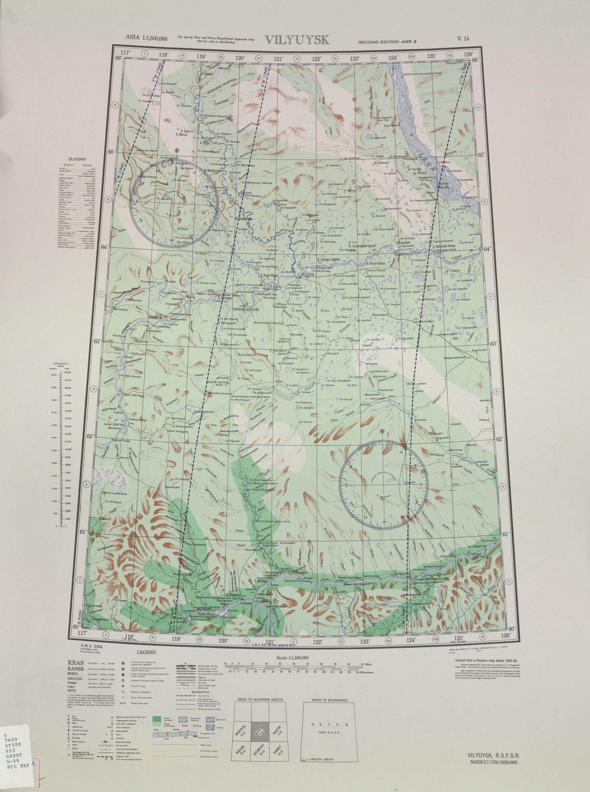 Vilyuysk - Sheet 5-14, 1:500,000 (5.5MB) - Asia, Series 5304, 1…