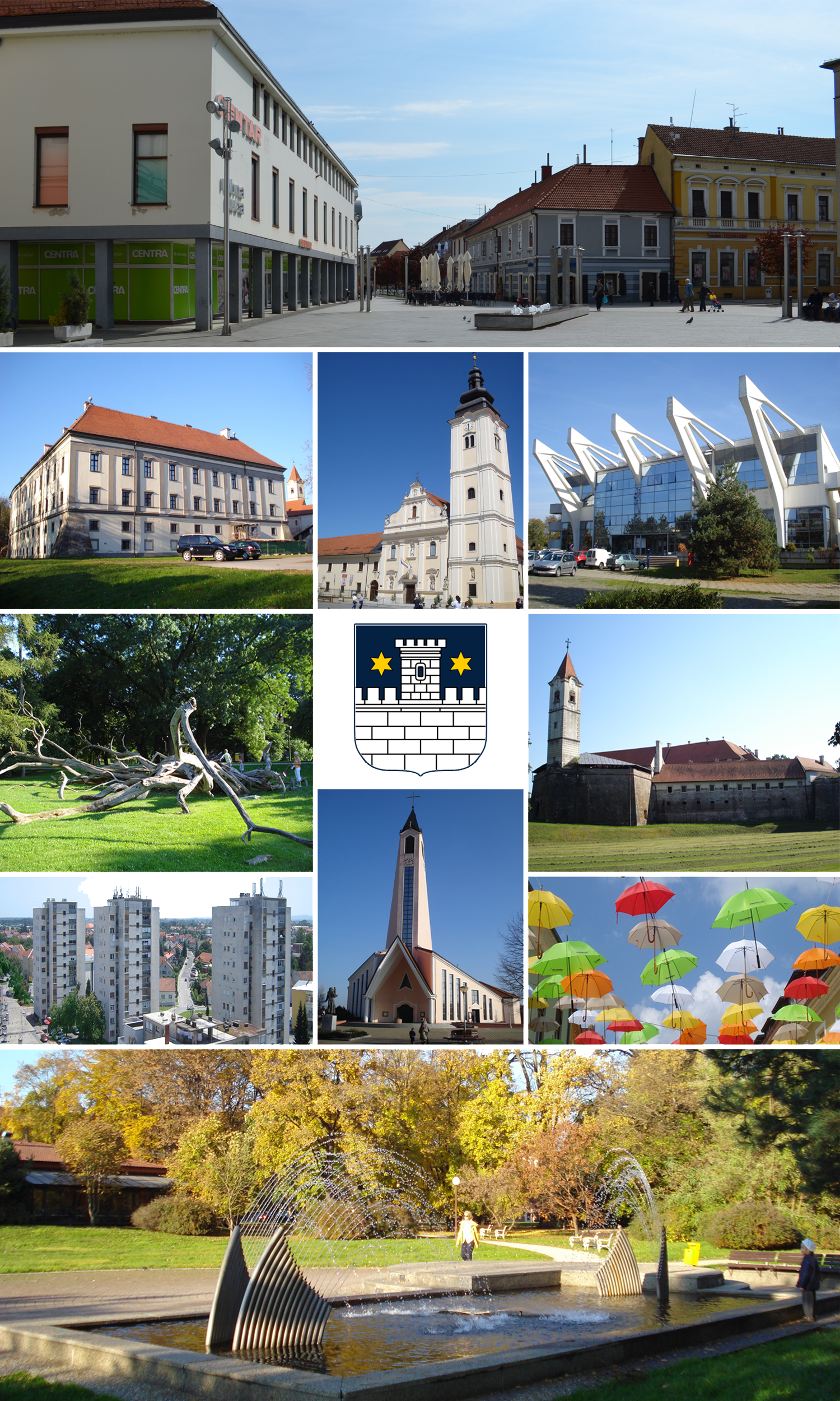 Montage of the city of Čakovec, Croatia.