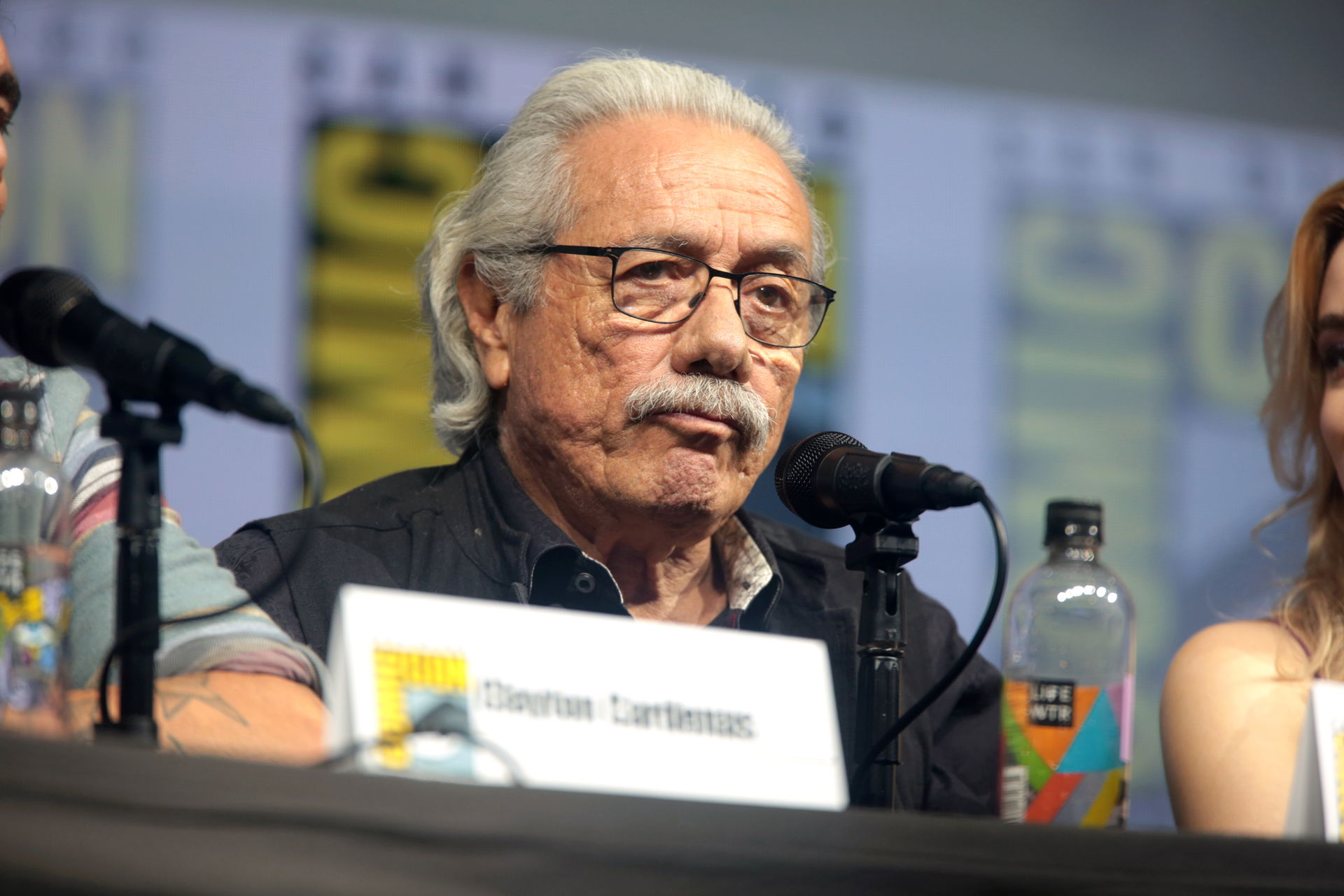 Edward James Olmos speaking at the 2018 San Diego Comic Con Int…