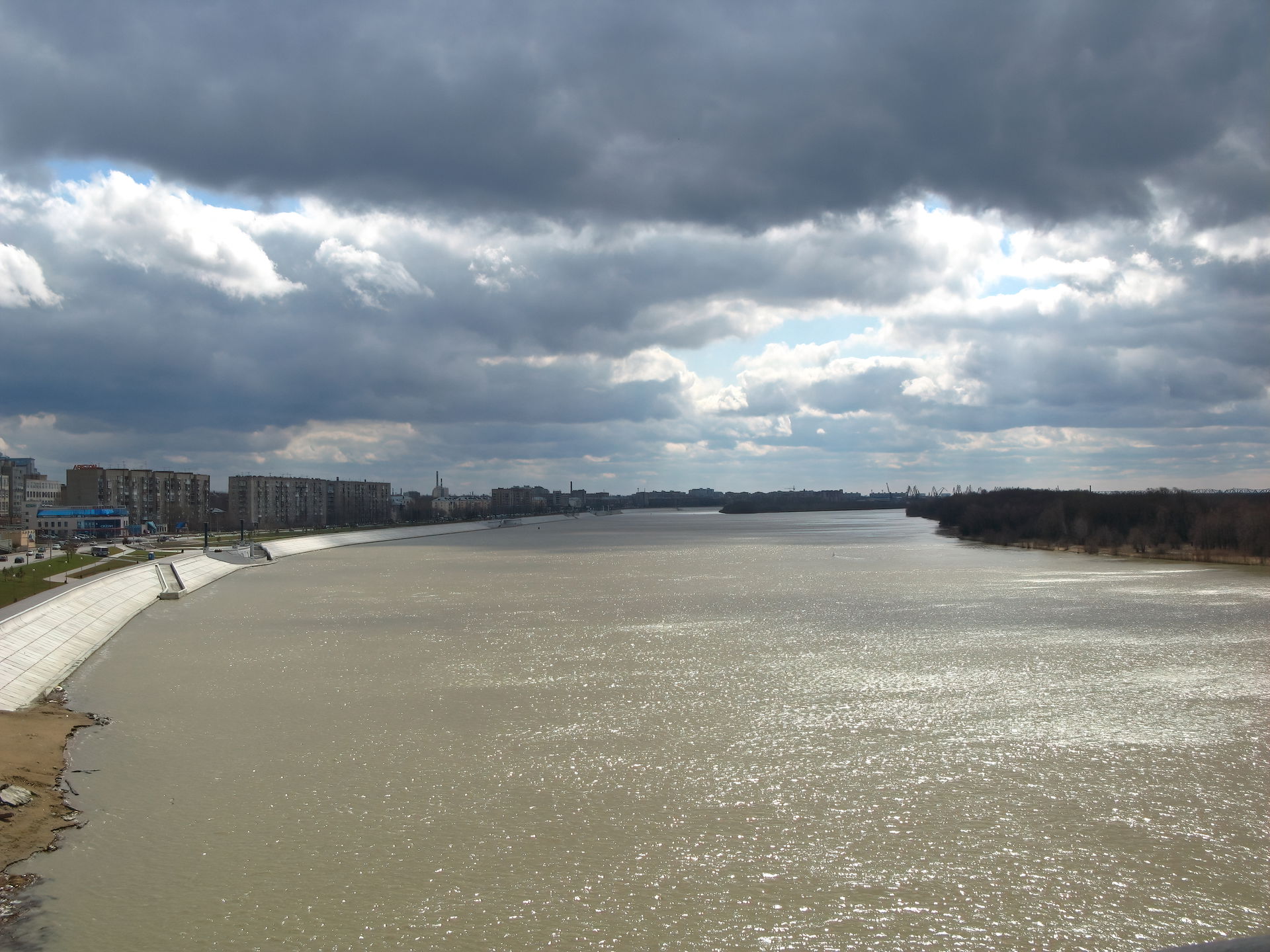 River Irtish in Omsk. Russia.
