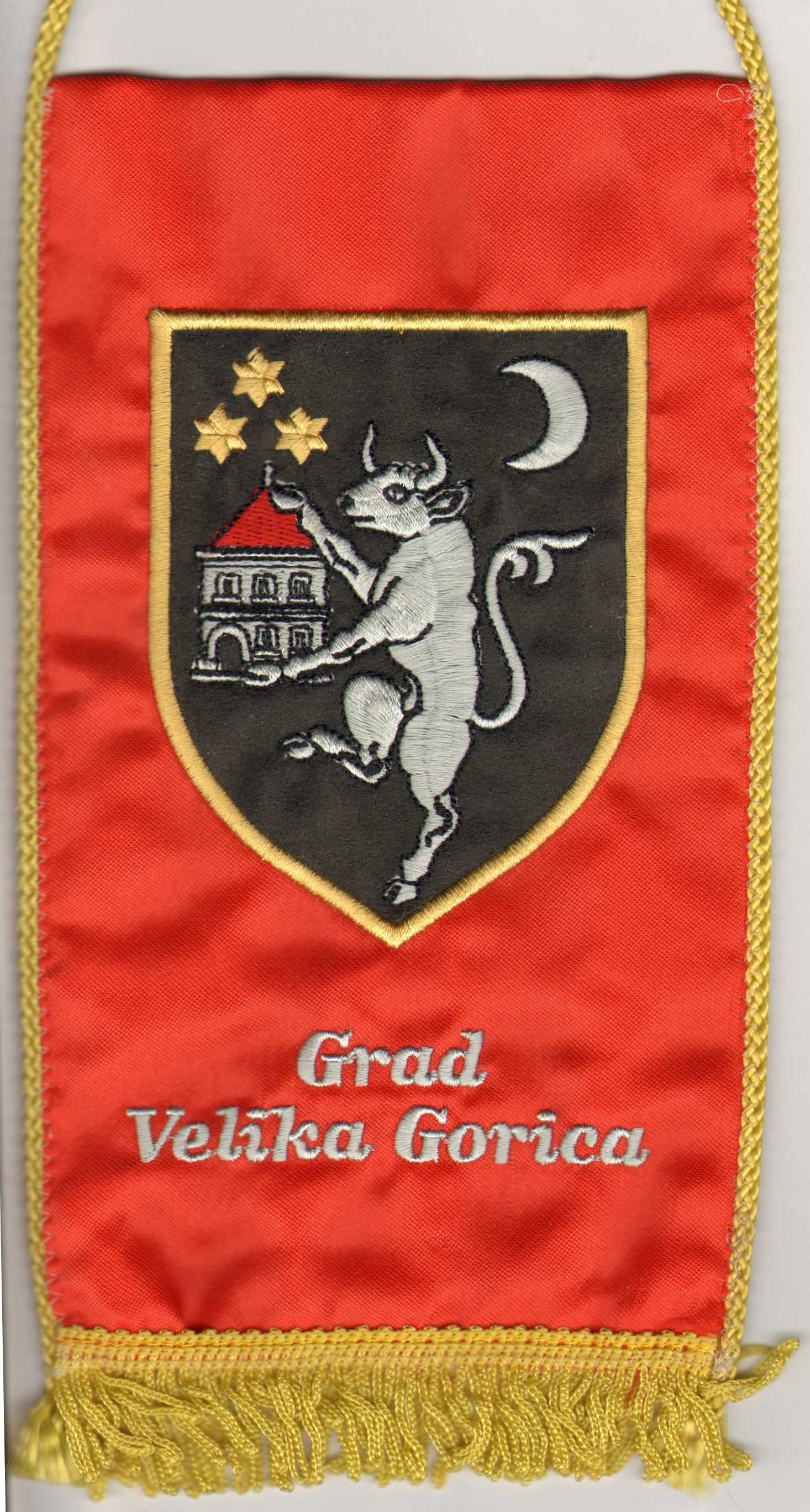 Vlaggetje (115 x 220 mm) met op beide zijden het wapenschild va…