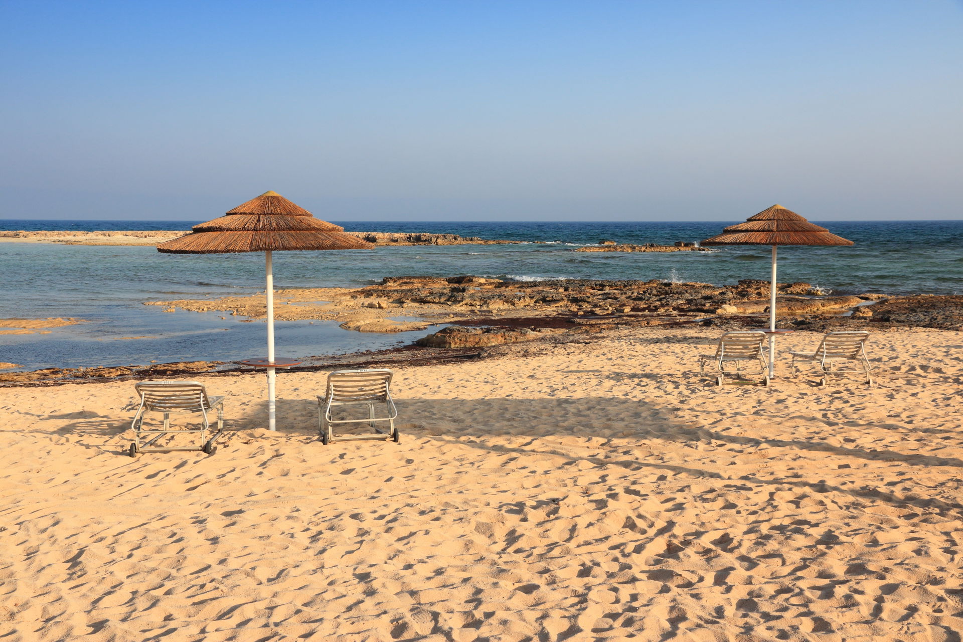 Cyprus vacation area: sandy beach of Ayia Thekla, Sotira, Cypru…