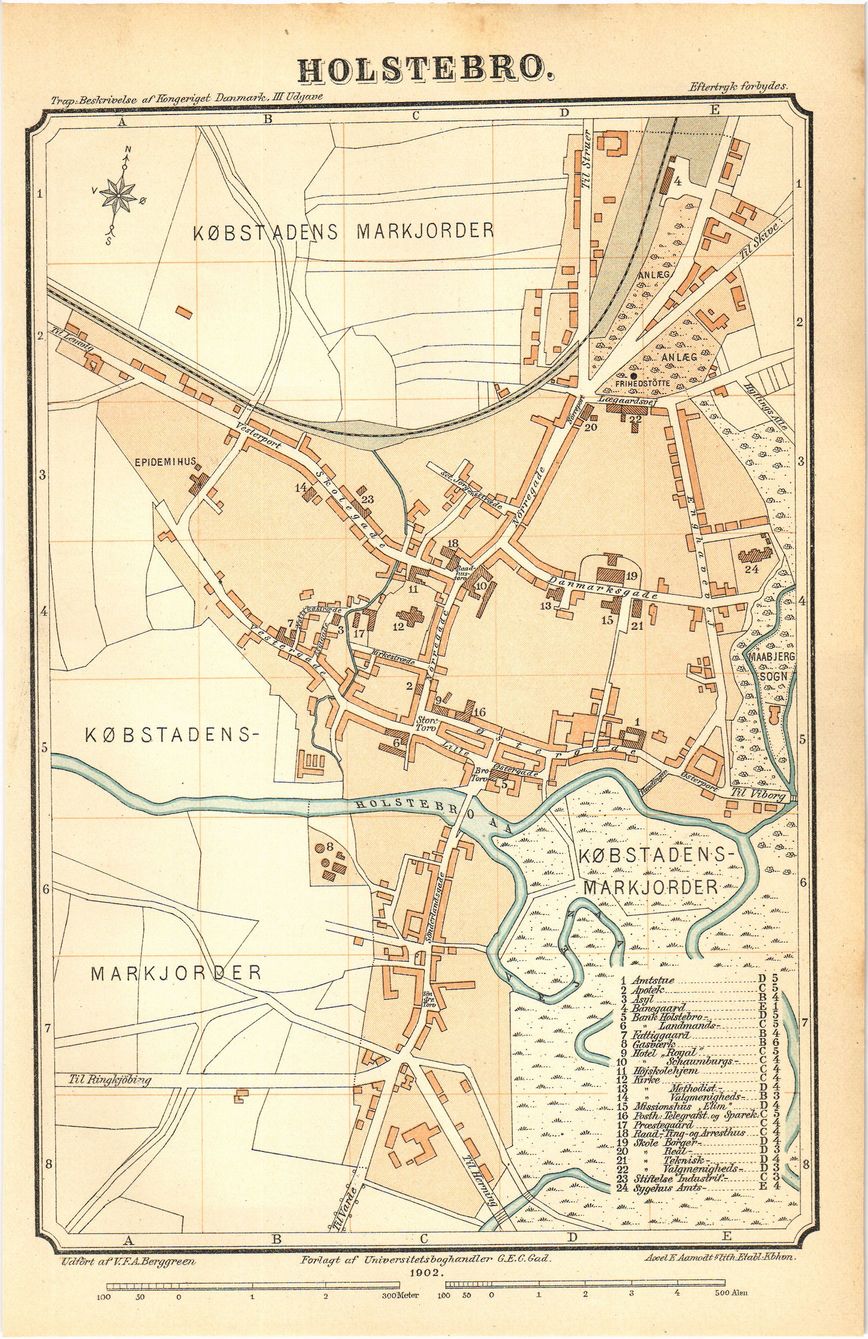 Kort over købstaden Holstebro 1902