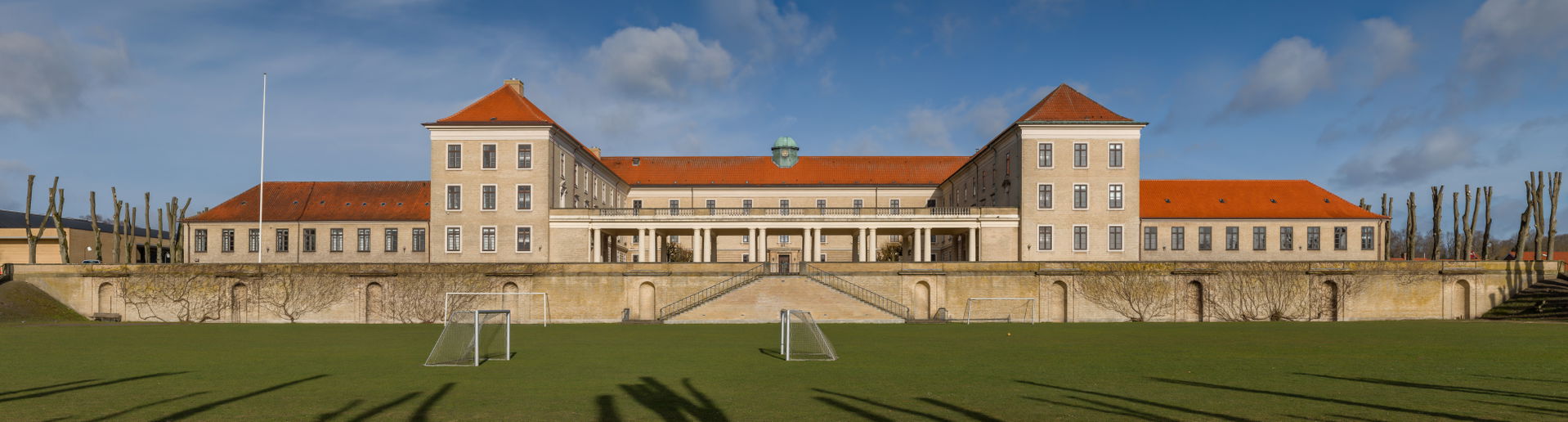 Morning panorama of the Eastern facade of Viborg Katedralskole,…