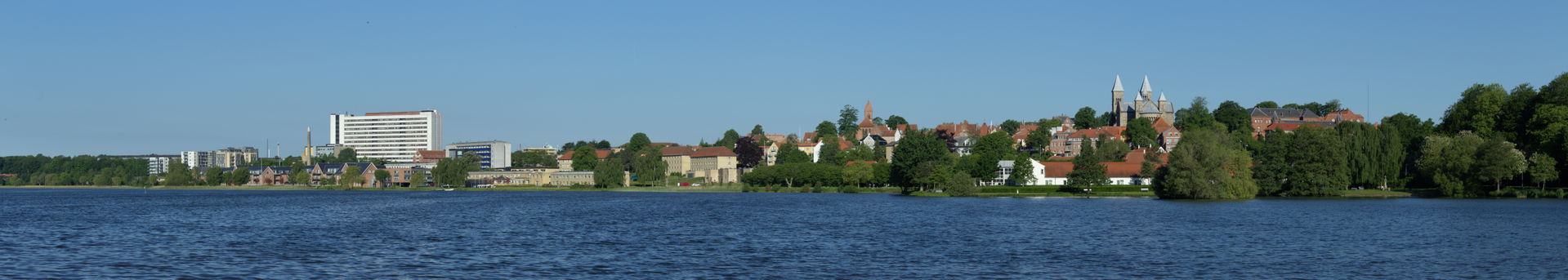 The Danish town Viborg, seen from the East in morning light fro…