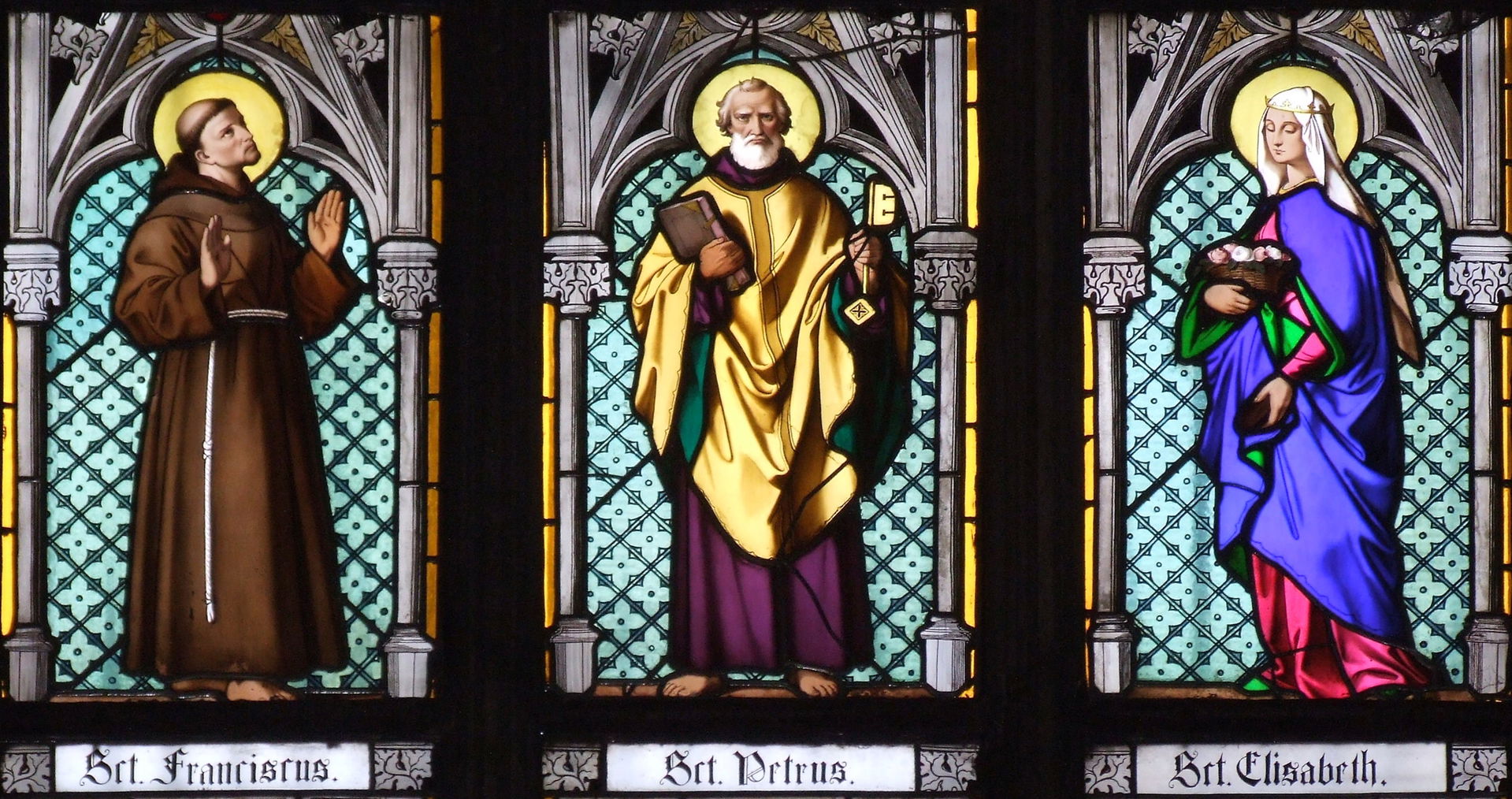 Part of stained glass windows in St. Vitus Cathedral, Prague