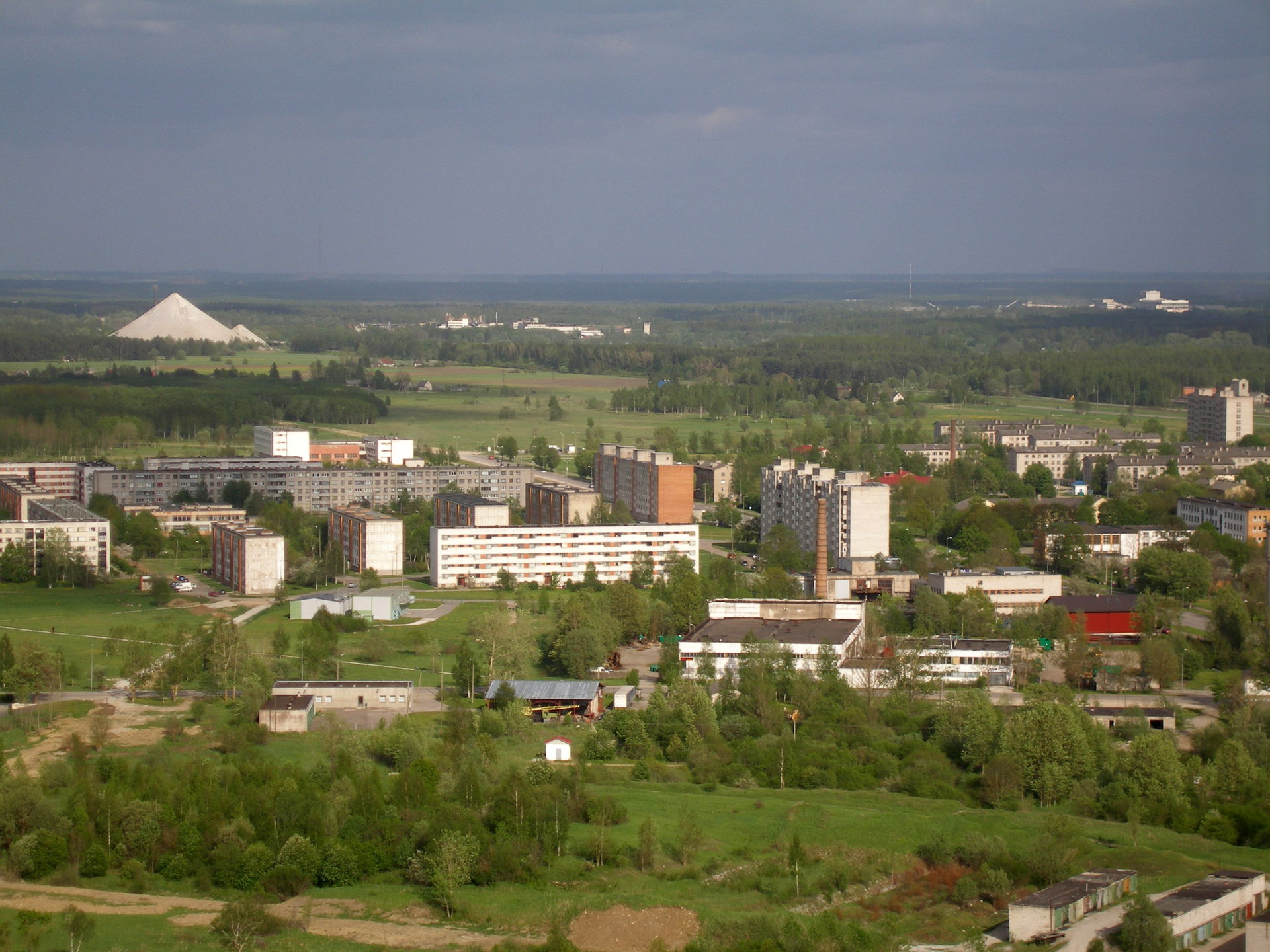 View of Kiviõli, Estonia. On the background - Püssi