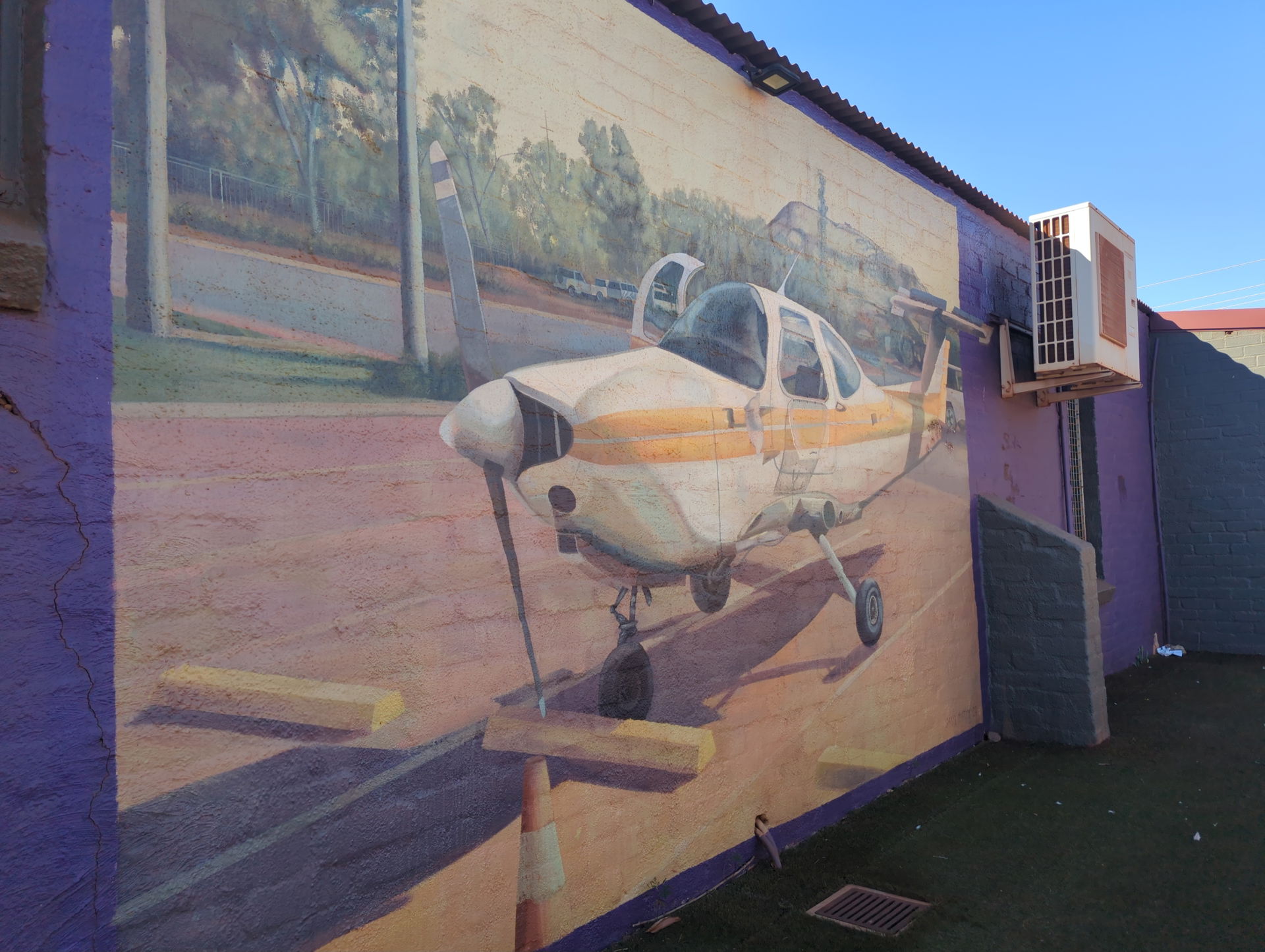 Newman Plane incident mural (at the Purple Pub in Newman, Weste…