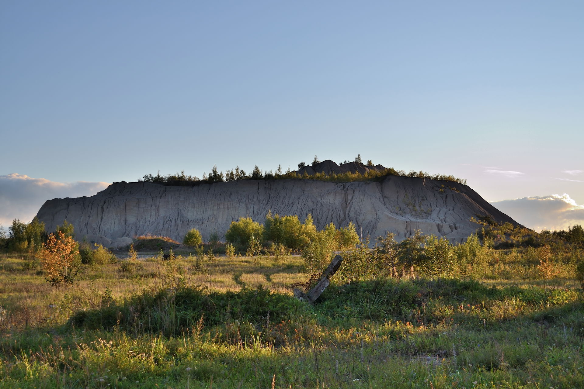 Spoil tip (slag heap) in Rummu, Estonia.