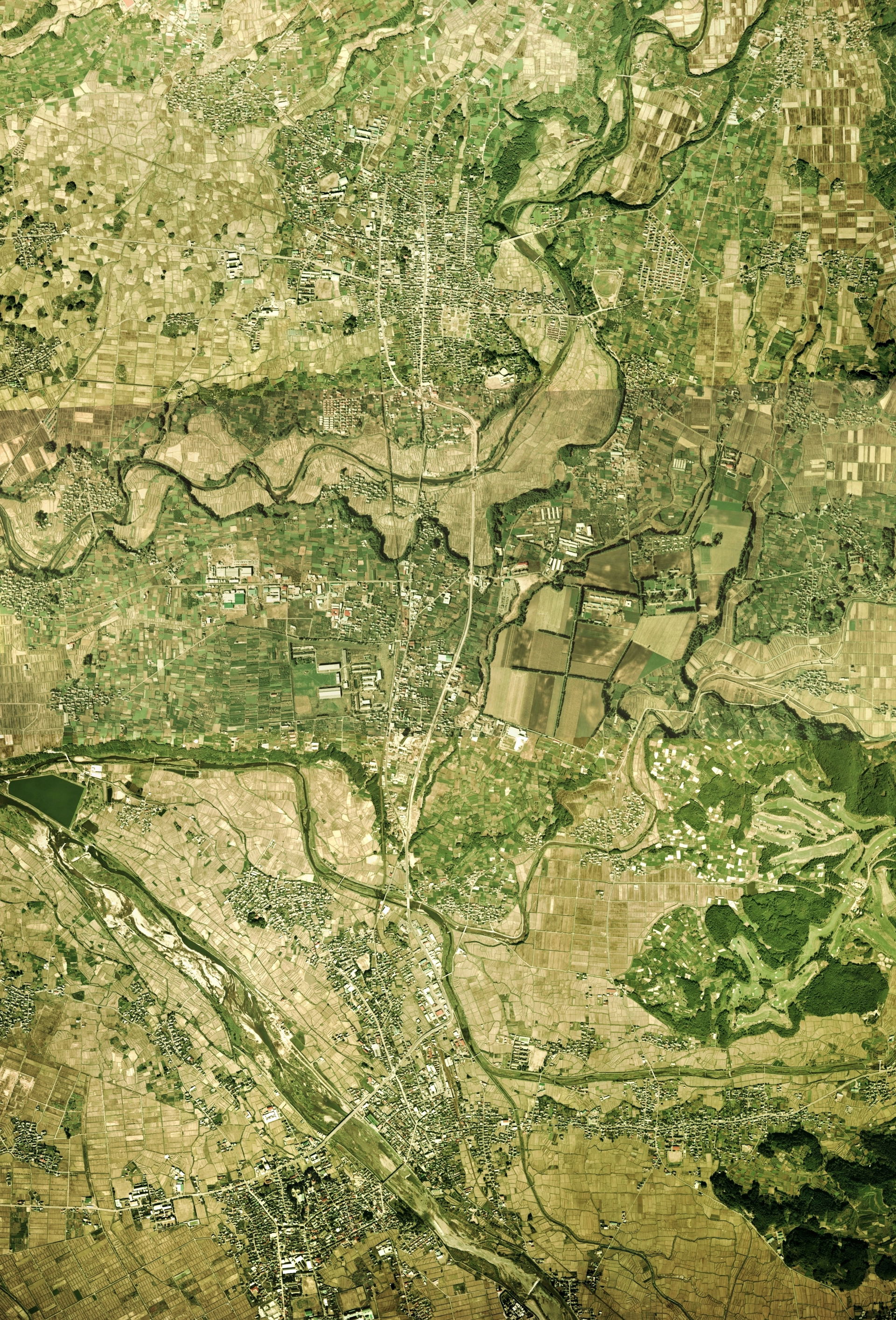 Saku city center area Aerial photograph.1975