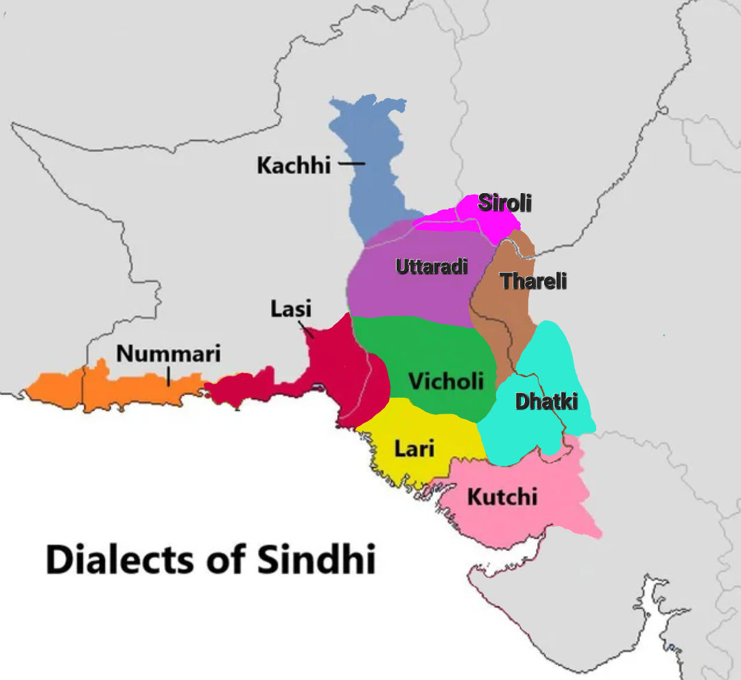 This image is showing the different dialects of Sindhi language…