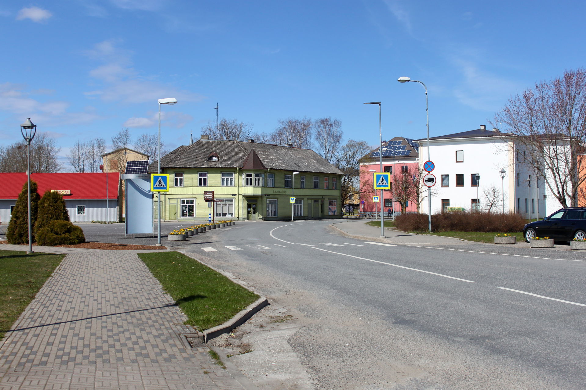 Central square of Tapa town on May 1, 2020 (Estonia)