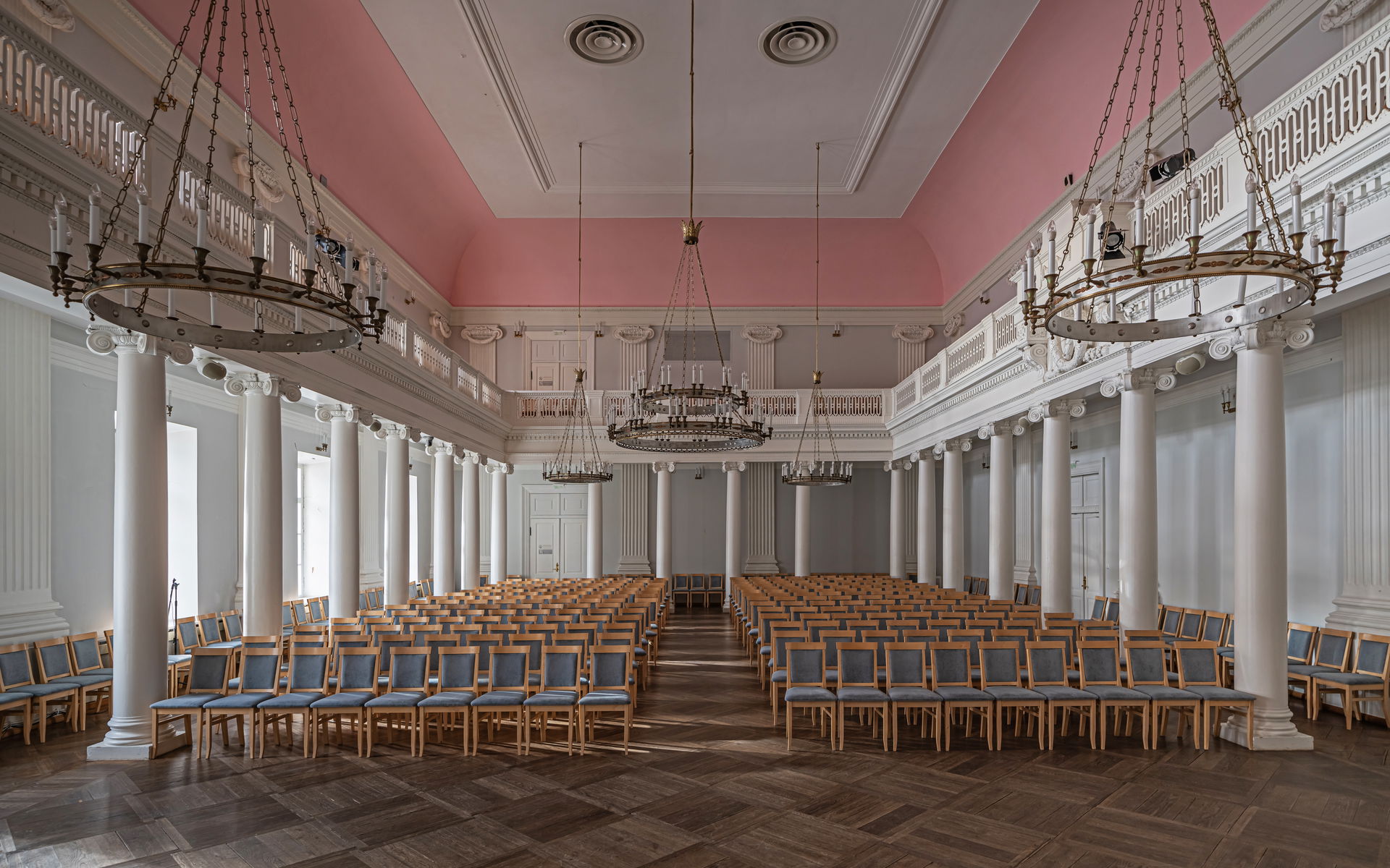 Assembly hall inside the University main building in Tartu, Est…