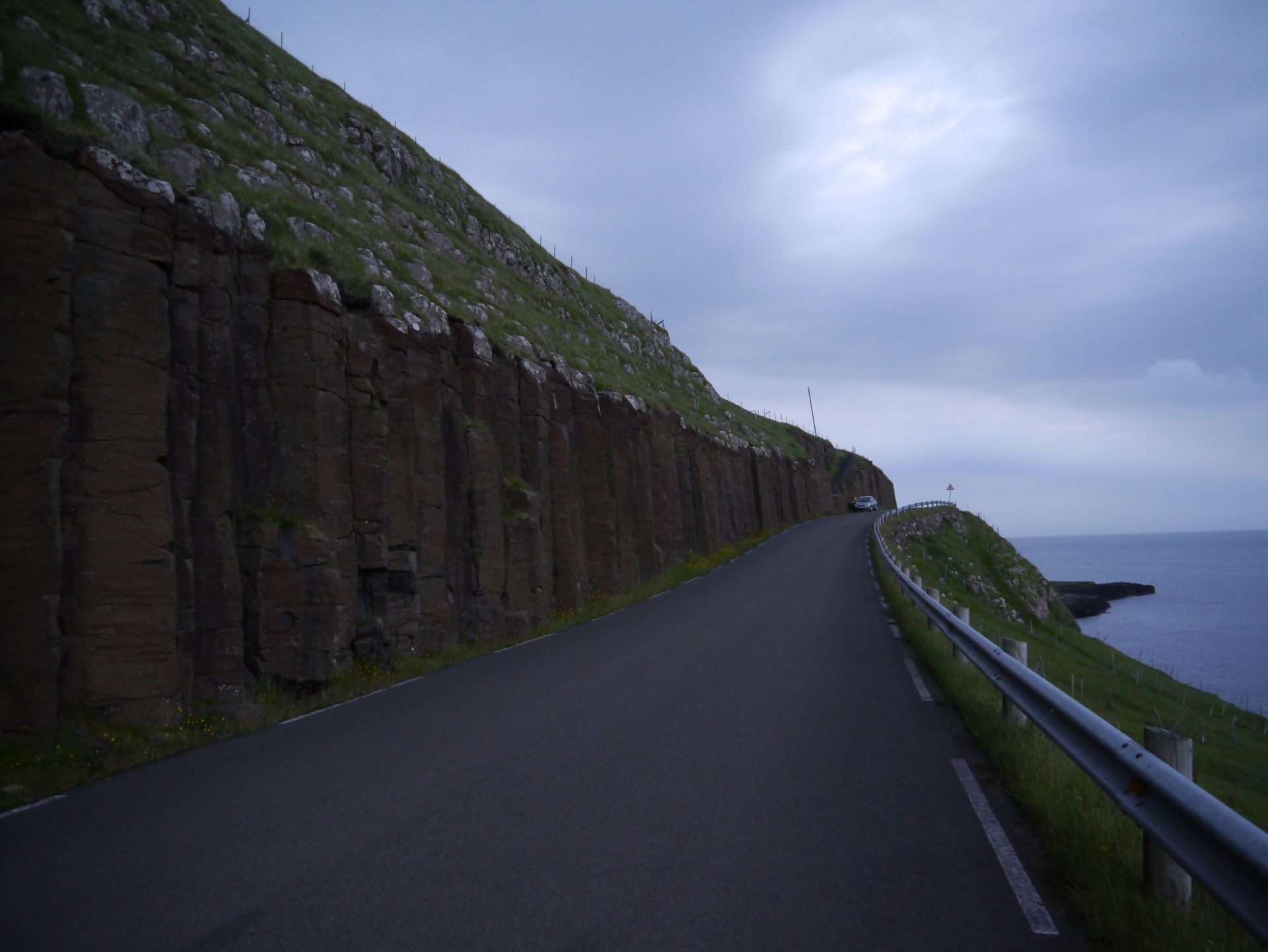 Basalt wall near Frodba, Suduroy Island, Faroe Islands