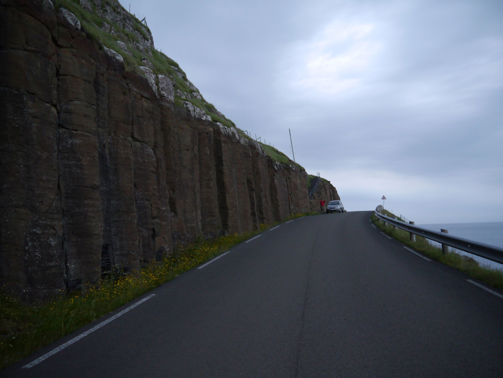 Basalt wall near Frodba, Suduroy Island, Faroe Islands