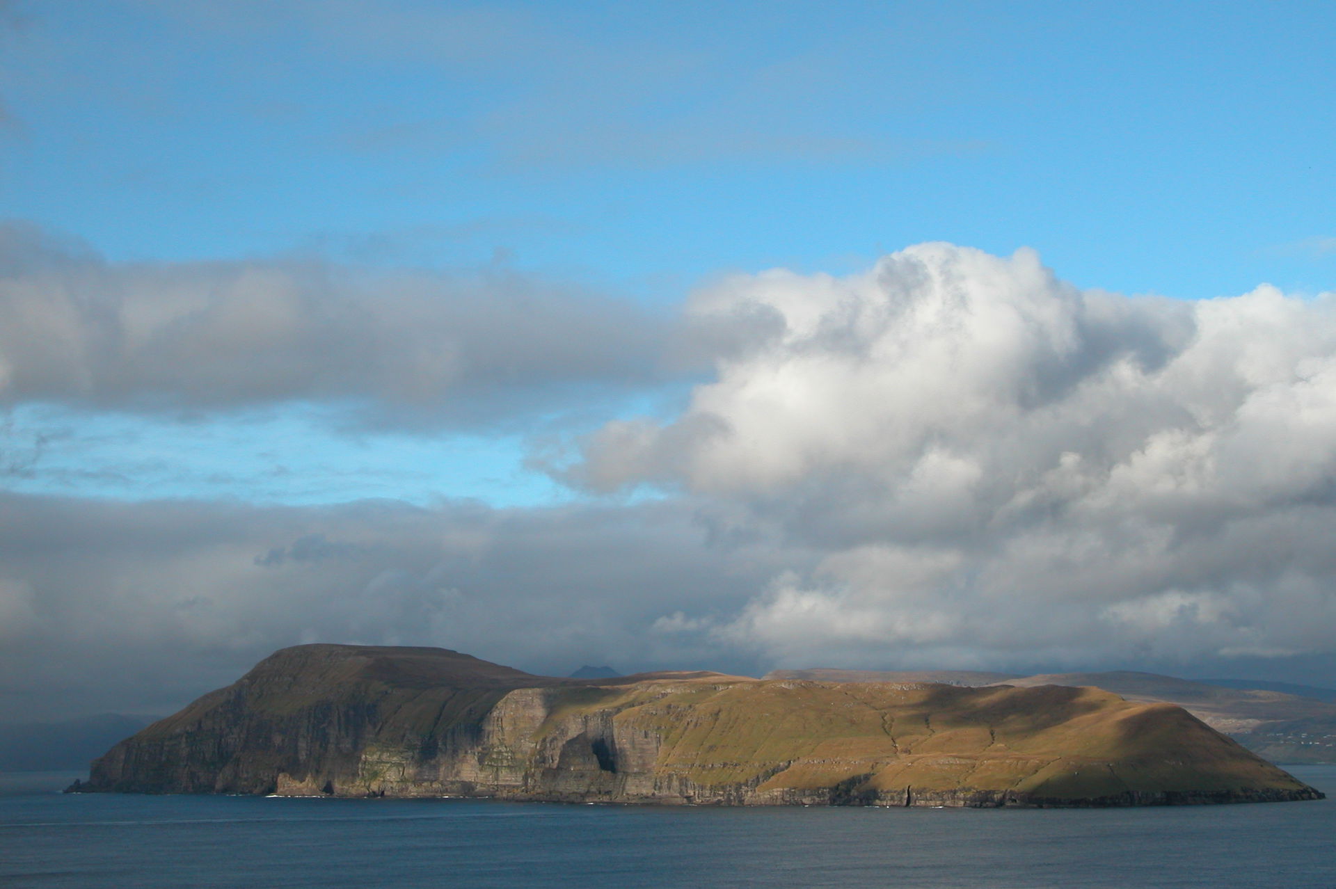The island of Hestur, Faroe Islands, as seen from Sandoy