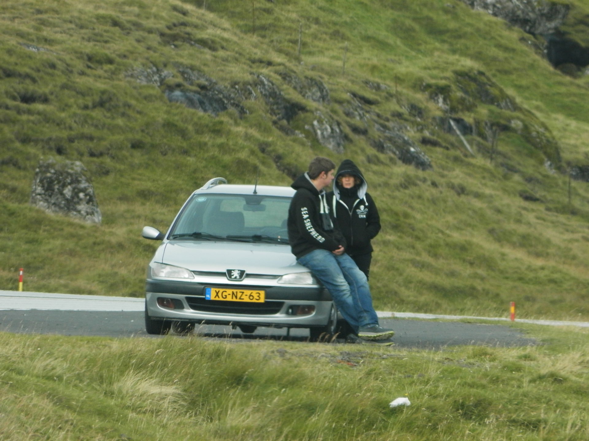 Two supporters of Sea Shepherd in Hoyvík, Faroe Islands.