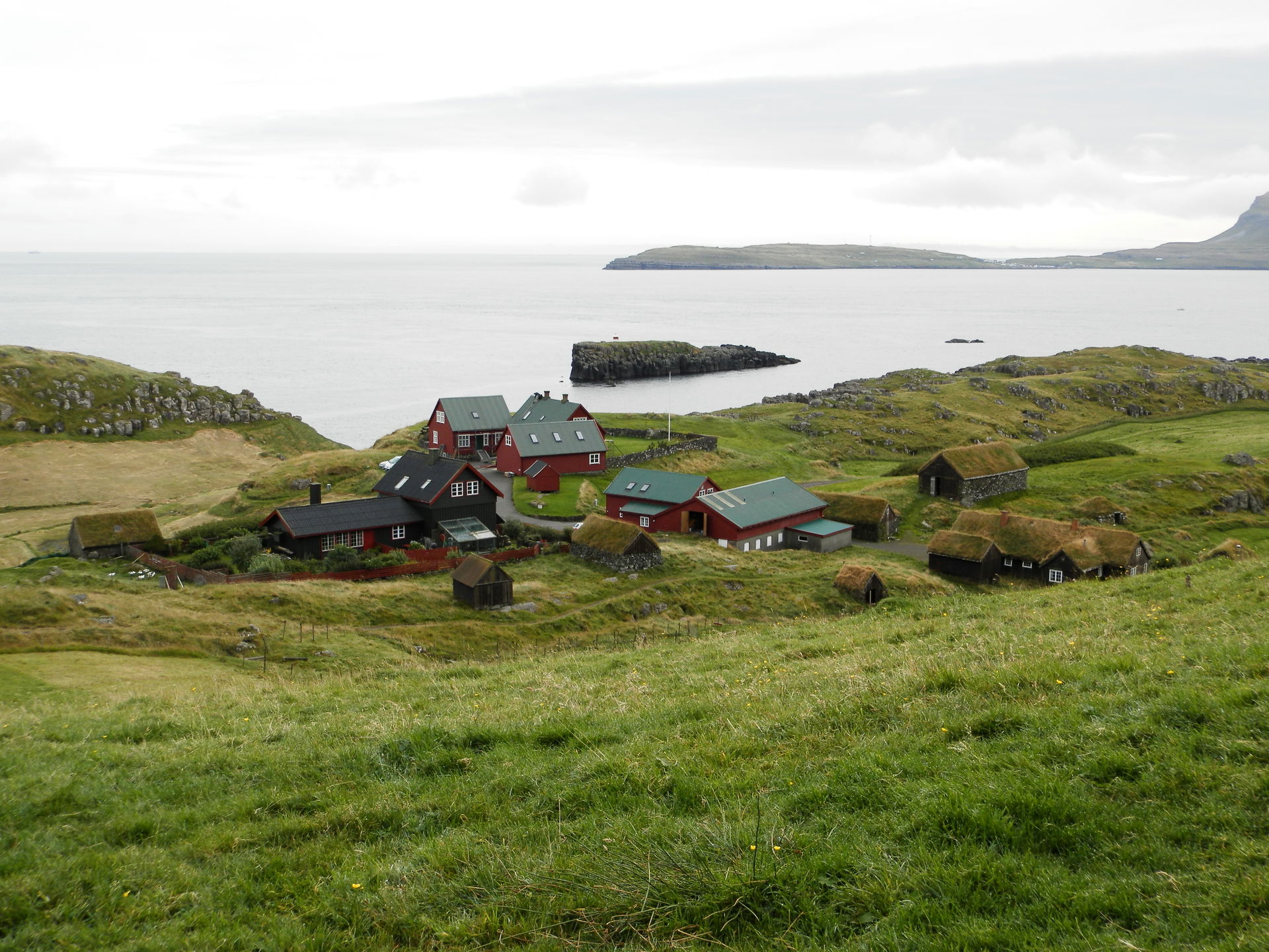 View from Hoyvík over Nólsoyarfjord, Nólsoy (the island) and Ho…
