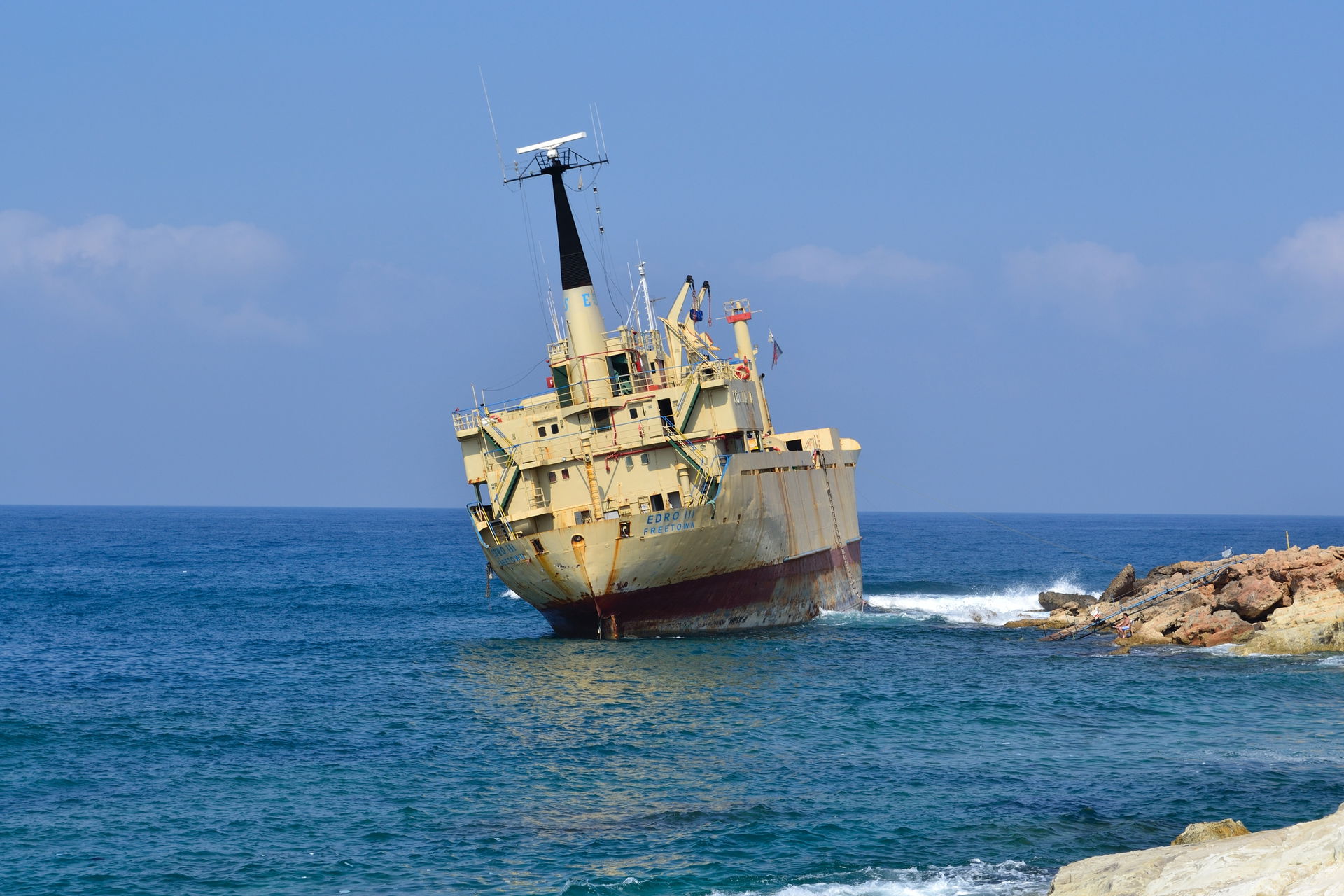 Grounded ship near Paphos