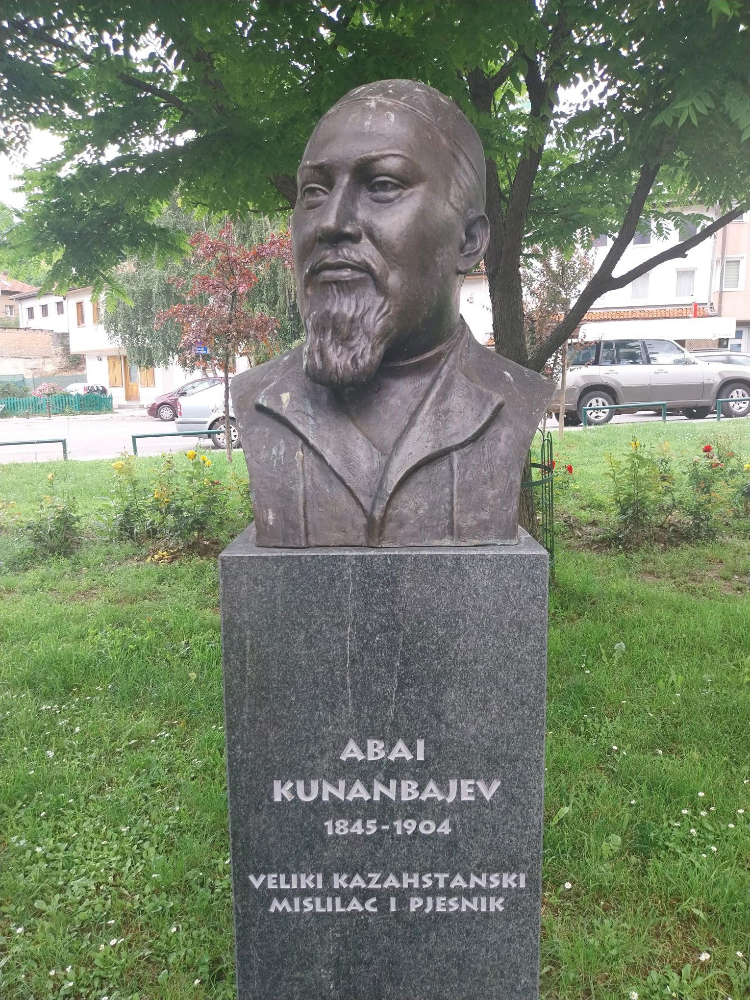 Monument to Abai Qunanbaiuly in Sarajevo, Bosnia and Herzegovin…