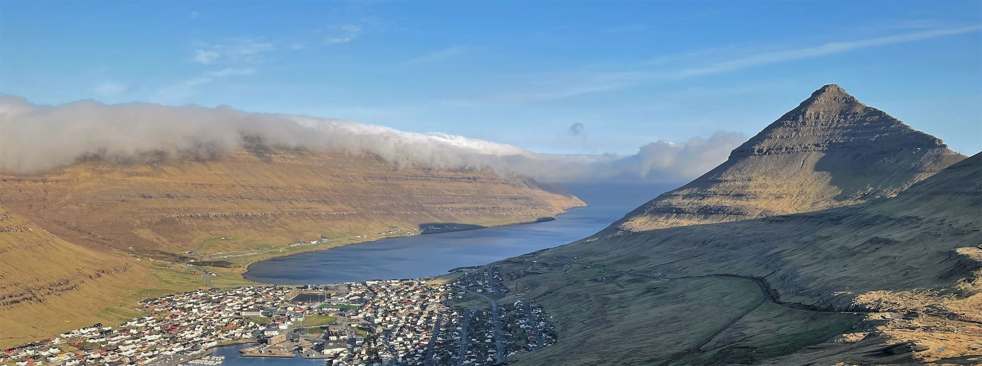 Klaksvik (town) and Borðoyarvík (fjord) on Borðoy Island, Faroe…