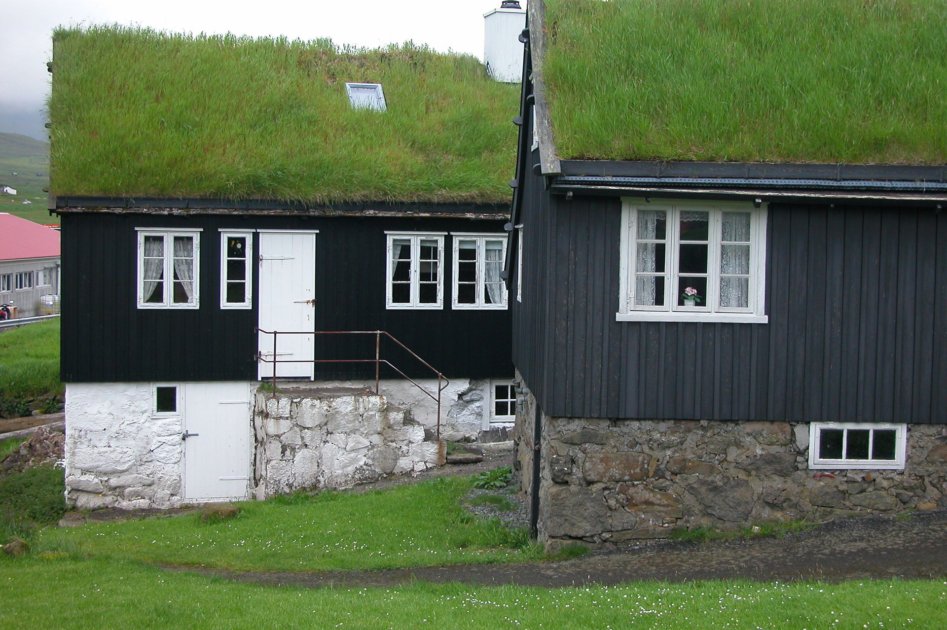 Old houses in Norðragøta on Eysturoy, Faroe Islands.