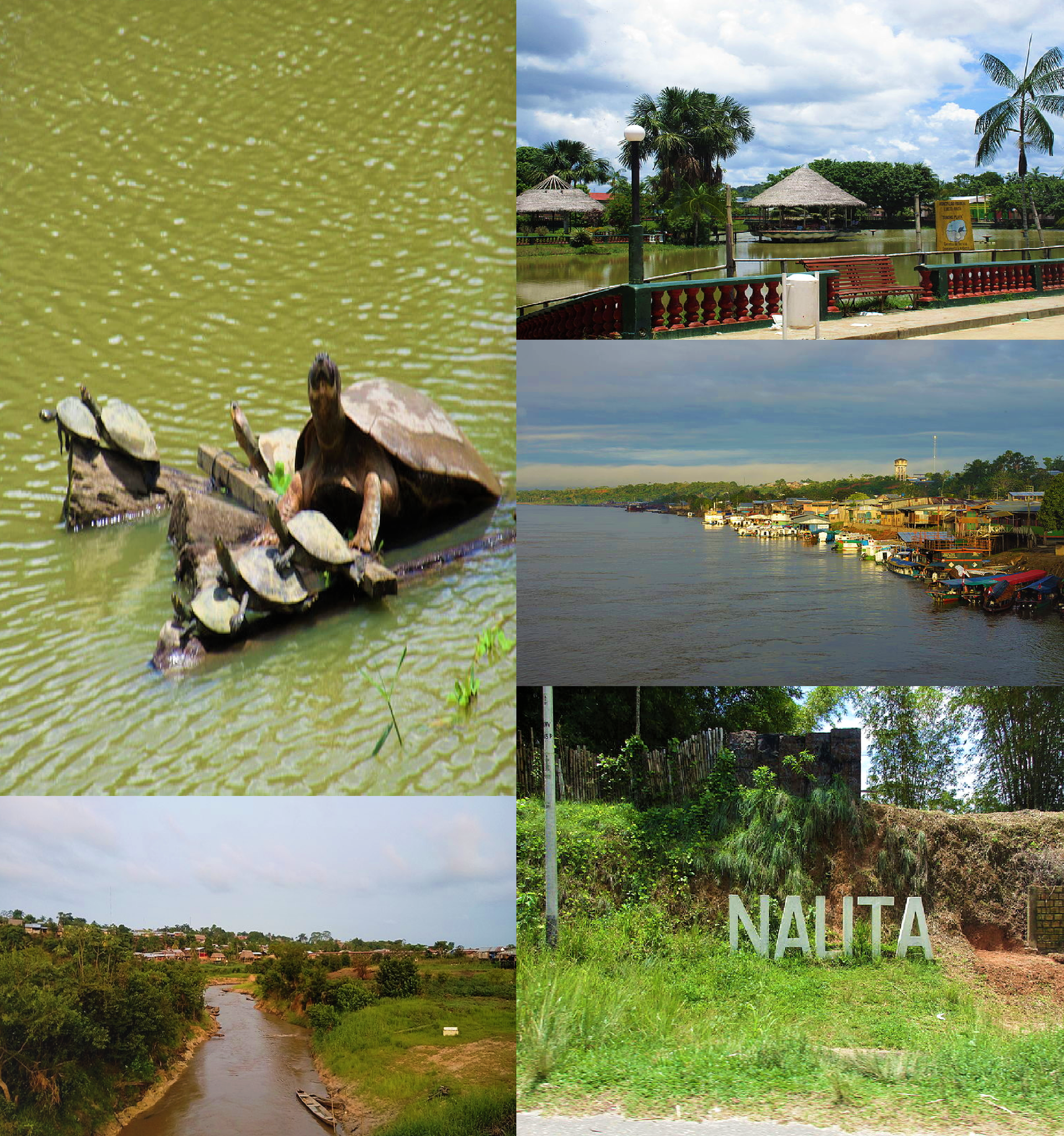 Photo montage of the Peruvian city of Nauta, in the center of t…